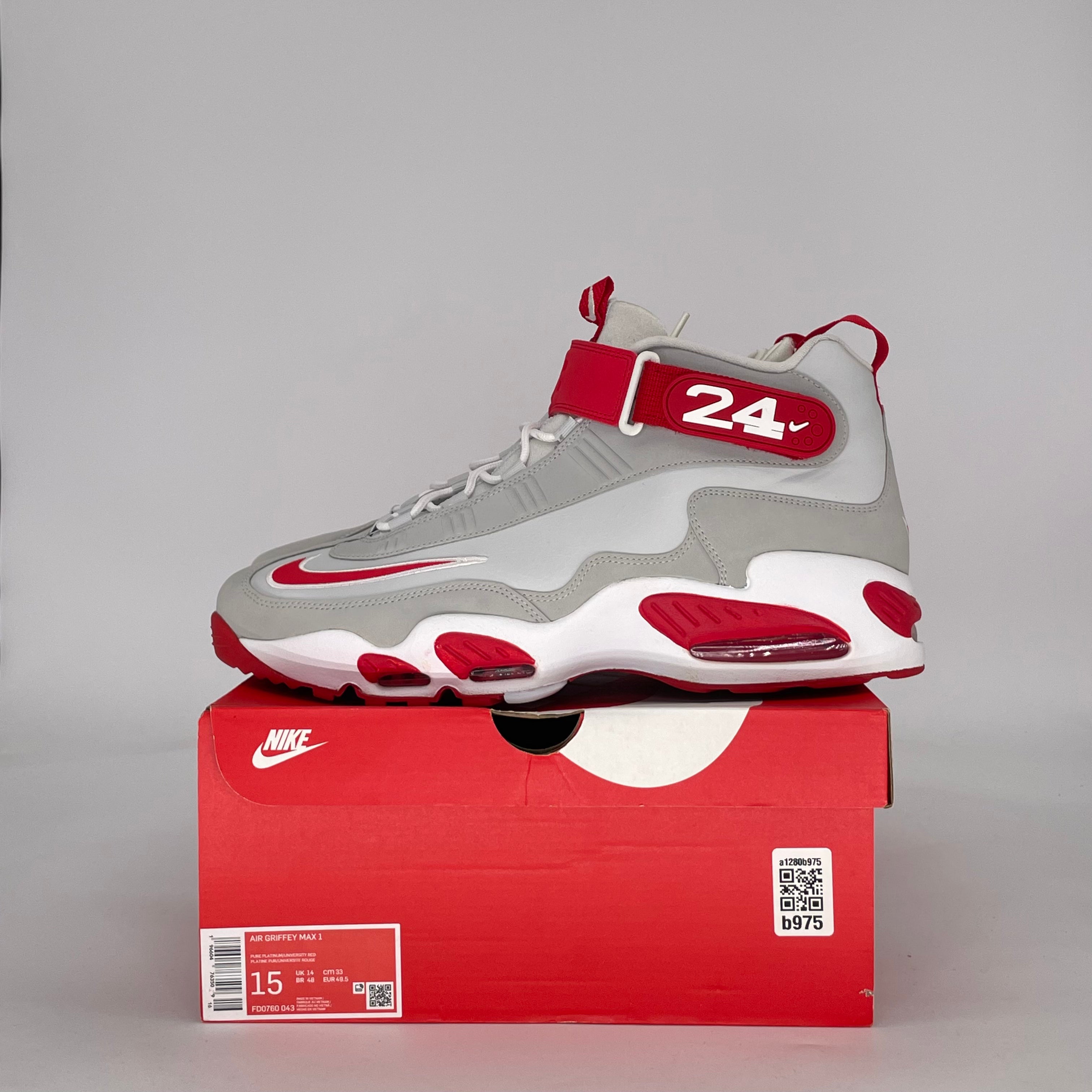 NIKE AIR GRIFFEY MAX 1 CINCINNATI REDS FD0760-043 SIZE 15/16.5W