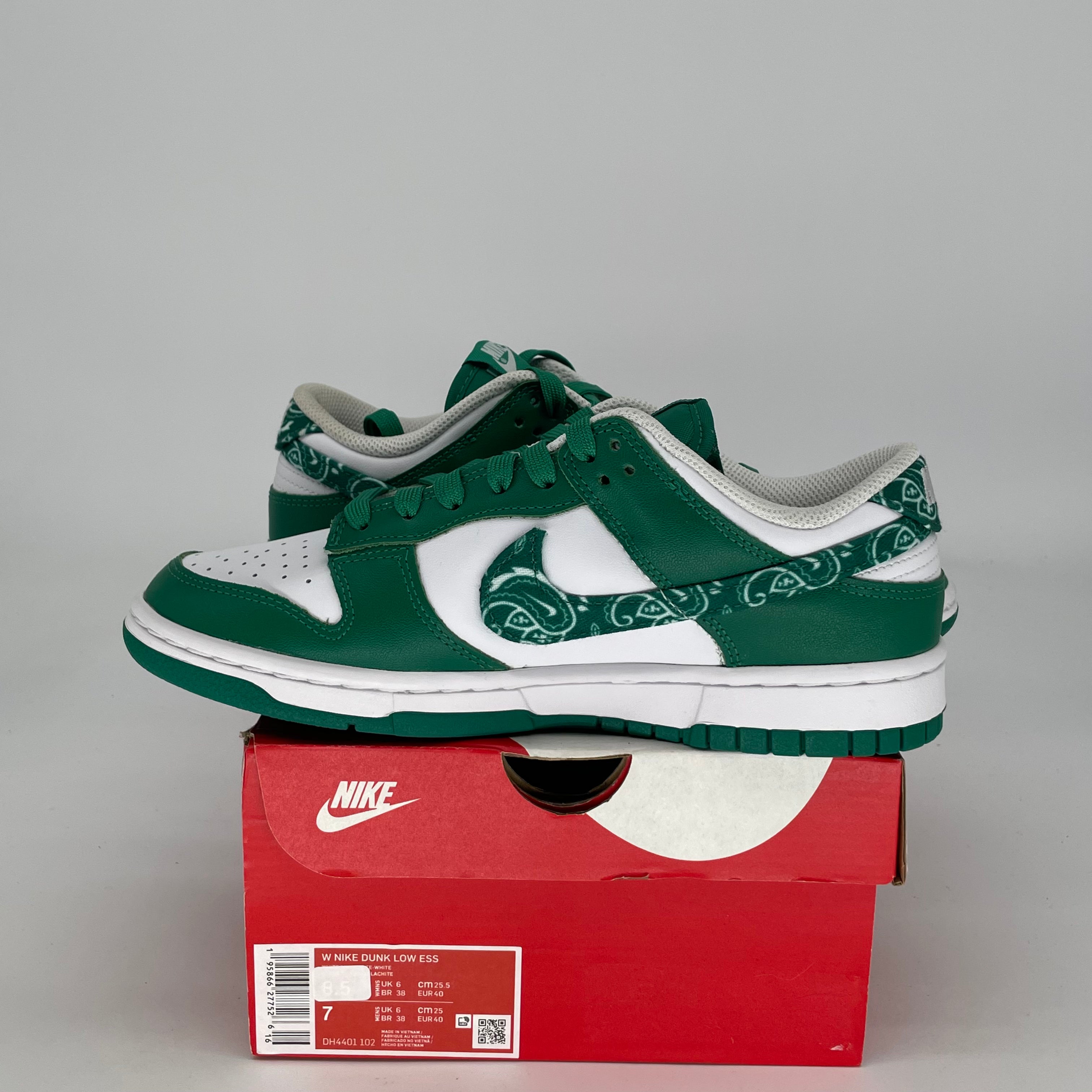 NIKE DUNK LOW PAISLEY PACK GREEN DH4401-102 SIZE 7/8.5W