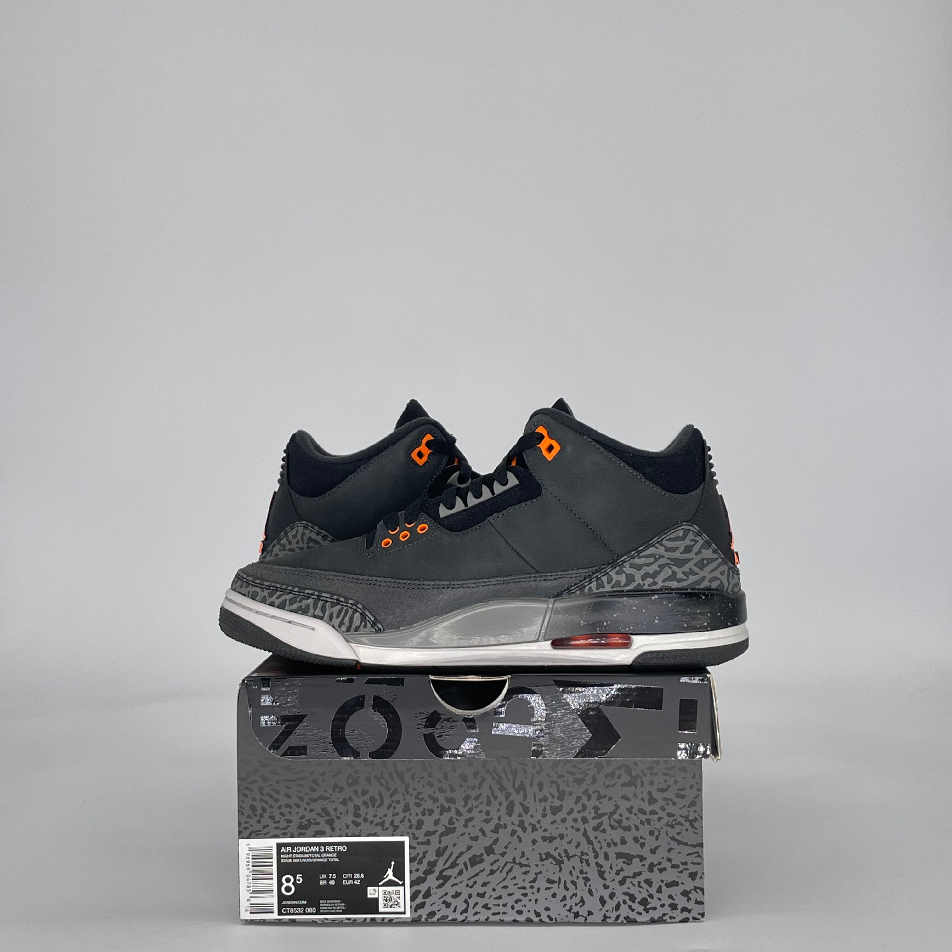 AIR JORDAN 3 FEAR PACK (2023) CT8532-080 SIZE 8.5/10W