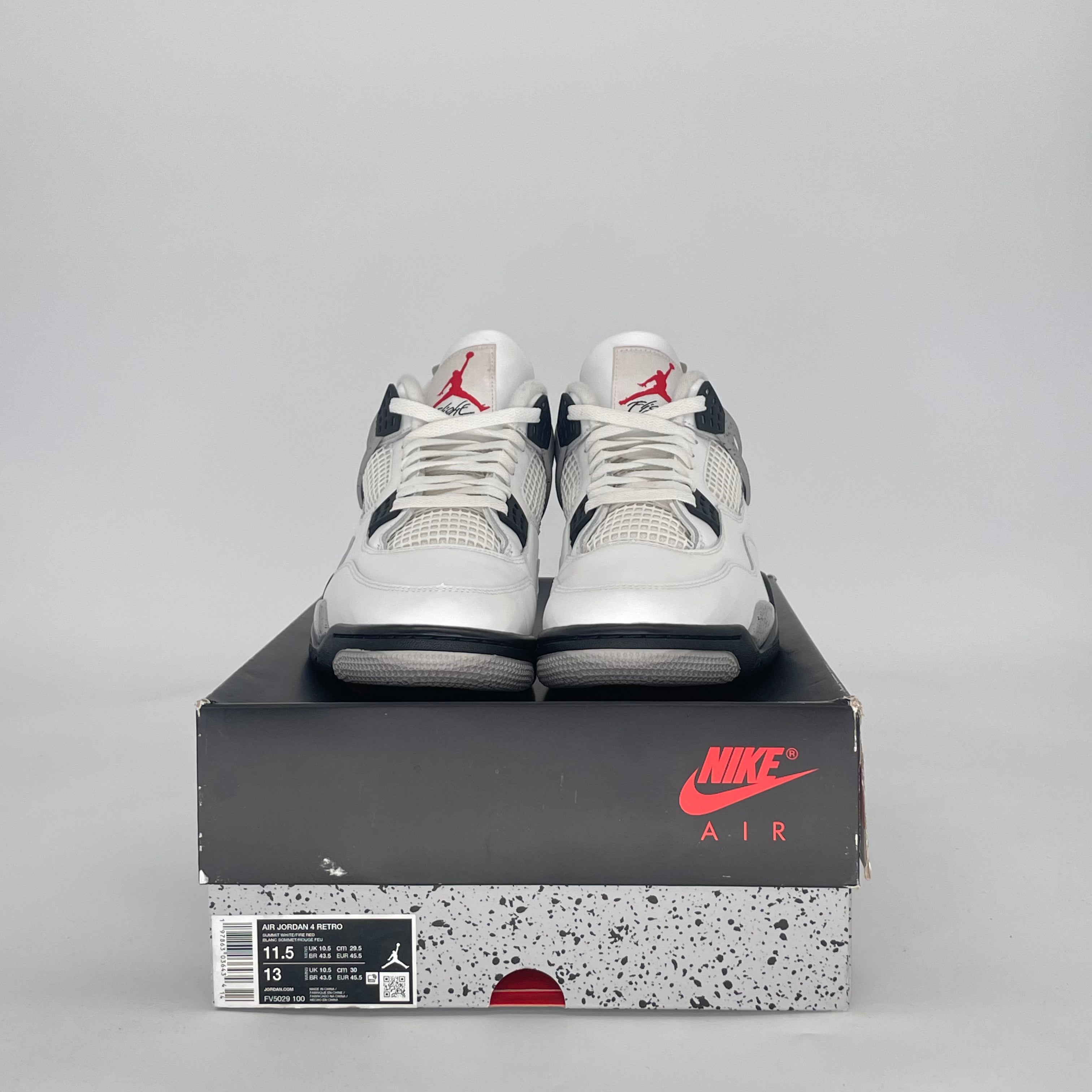 AIR JORDAN 4 WHITE CEMENT FV5029-100 SIZE 11.5/13W
