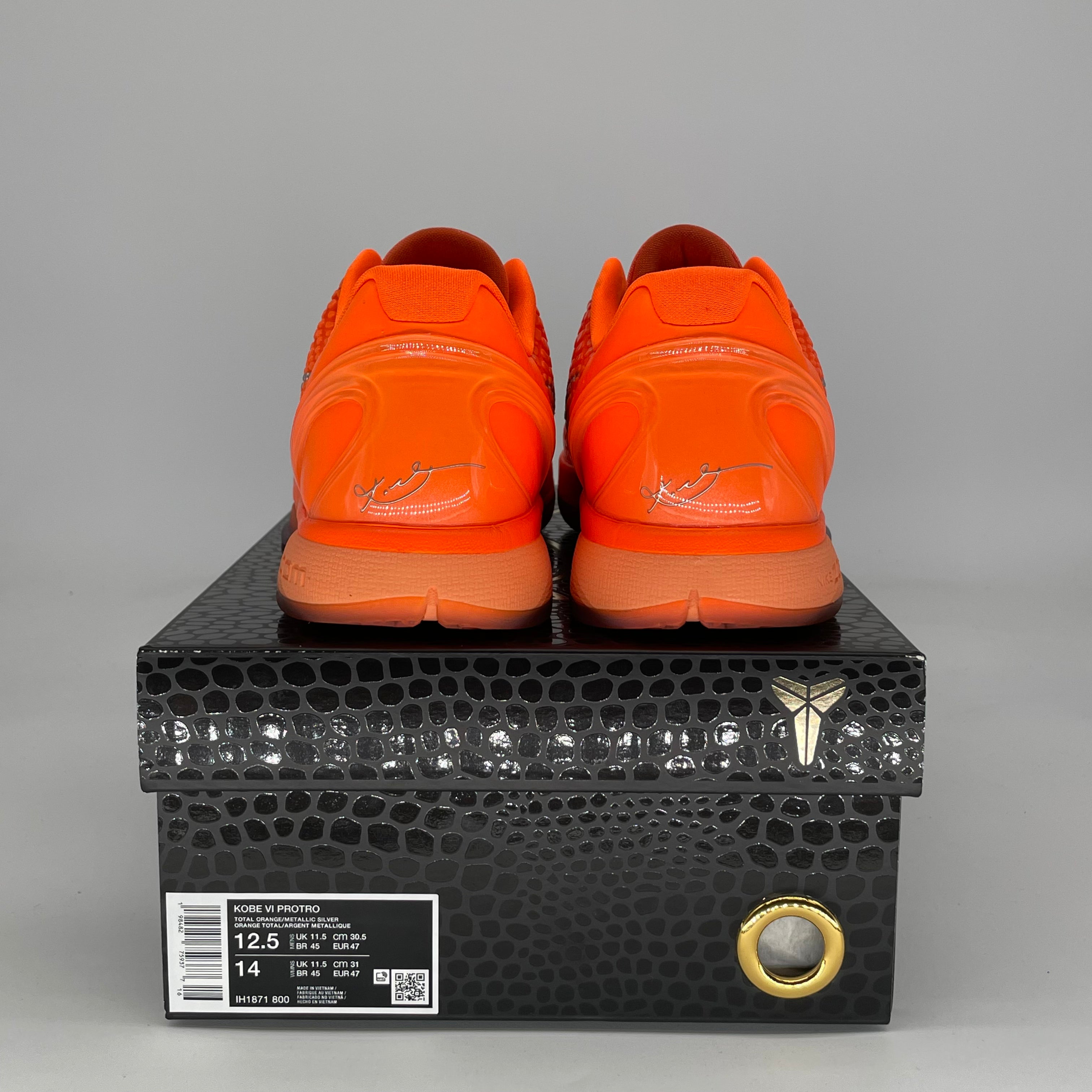 NIKE KOBE 6 PROTRO TOTAL ORANGE IH1871-800 SIZE 12.5/14W