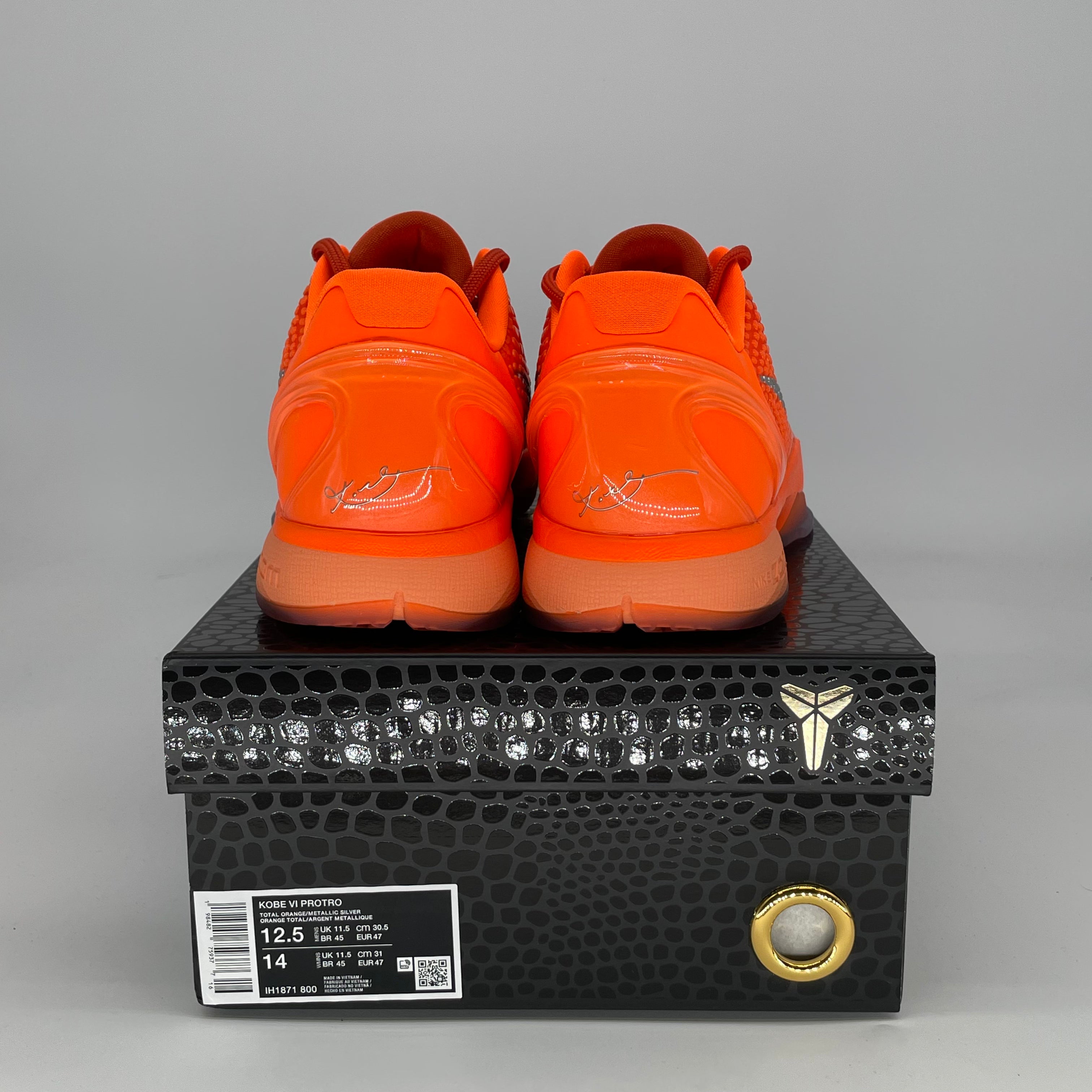 NIKE KOBE 6 PROTRO TOTAL ORANGE IH1871-800 SIZE 12.5/14W