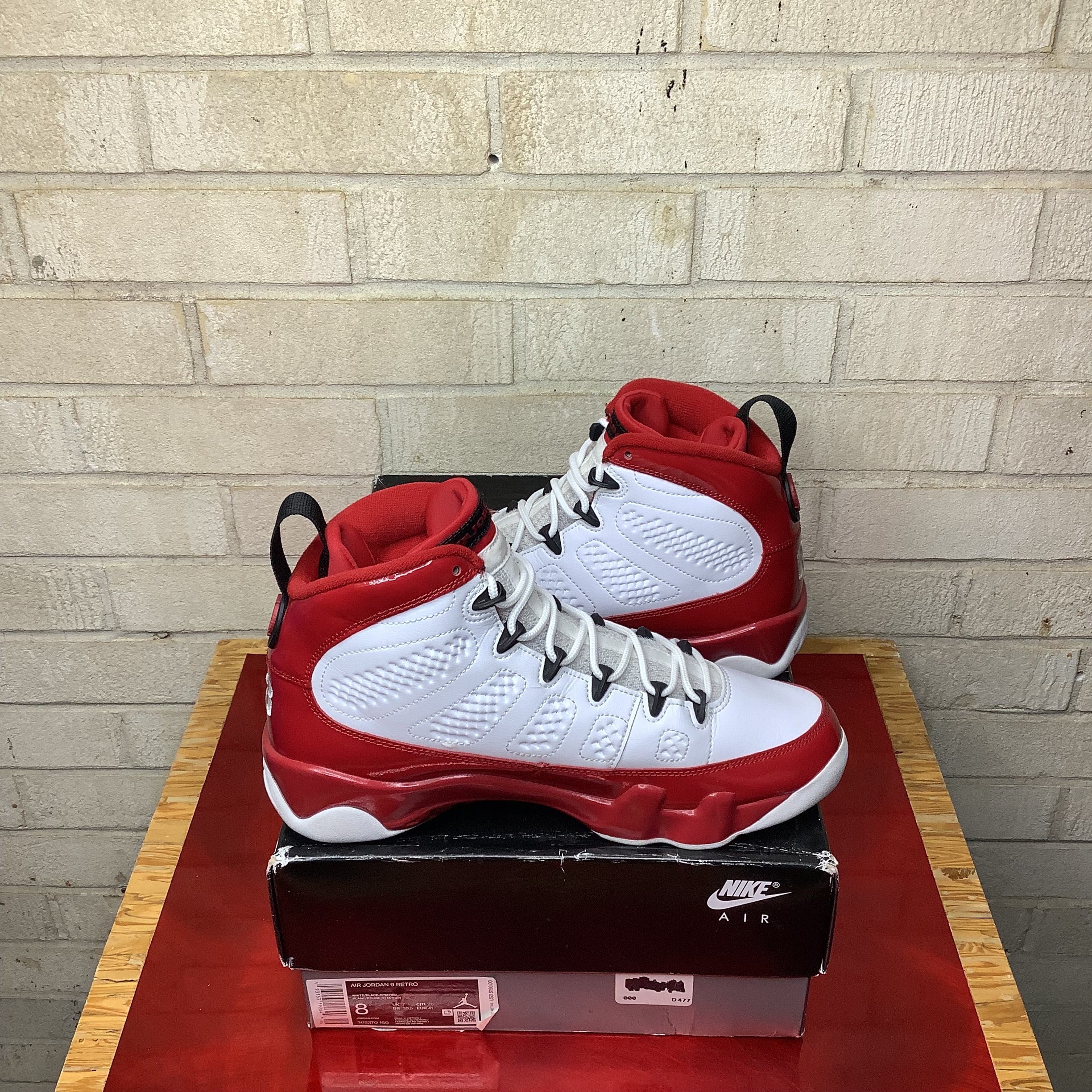 AIR JORDAN 9 GYM RED SIZE 8/9.5W 302370-160
