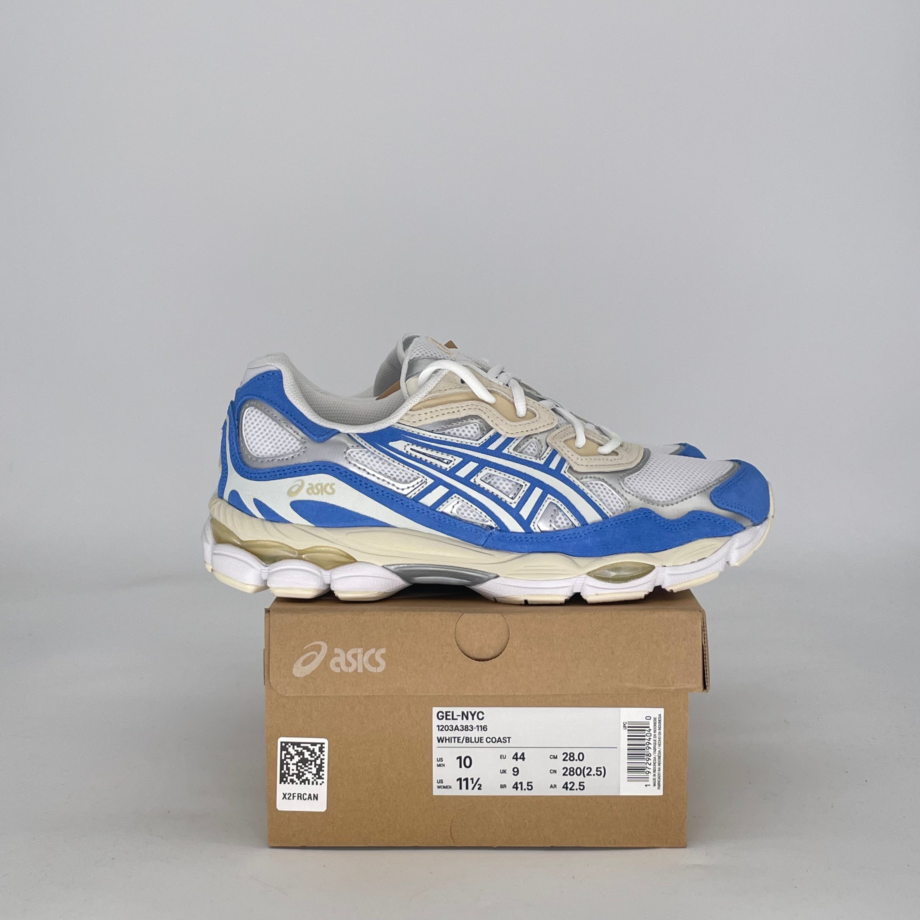 ASICS GEL-NYC WHITE BLUE COAST 1203A383-116 SIZE 10/11.5W