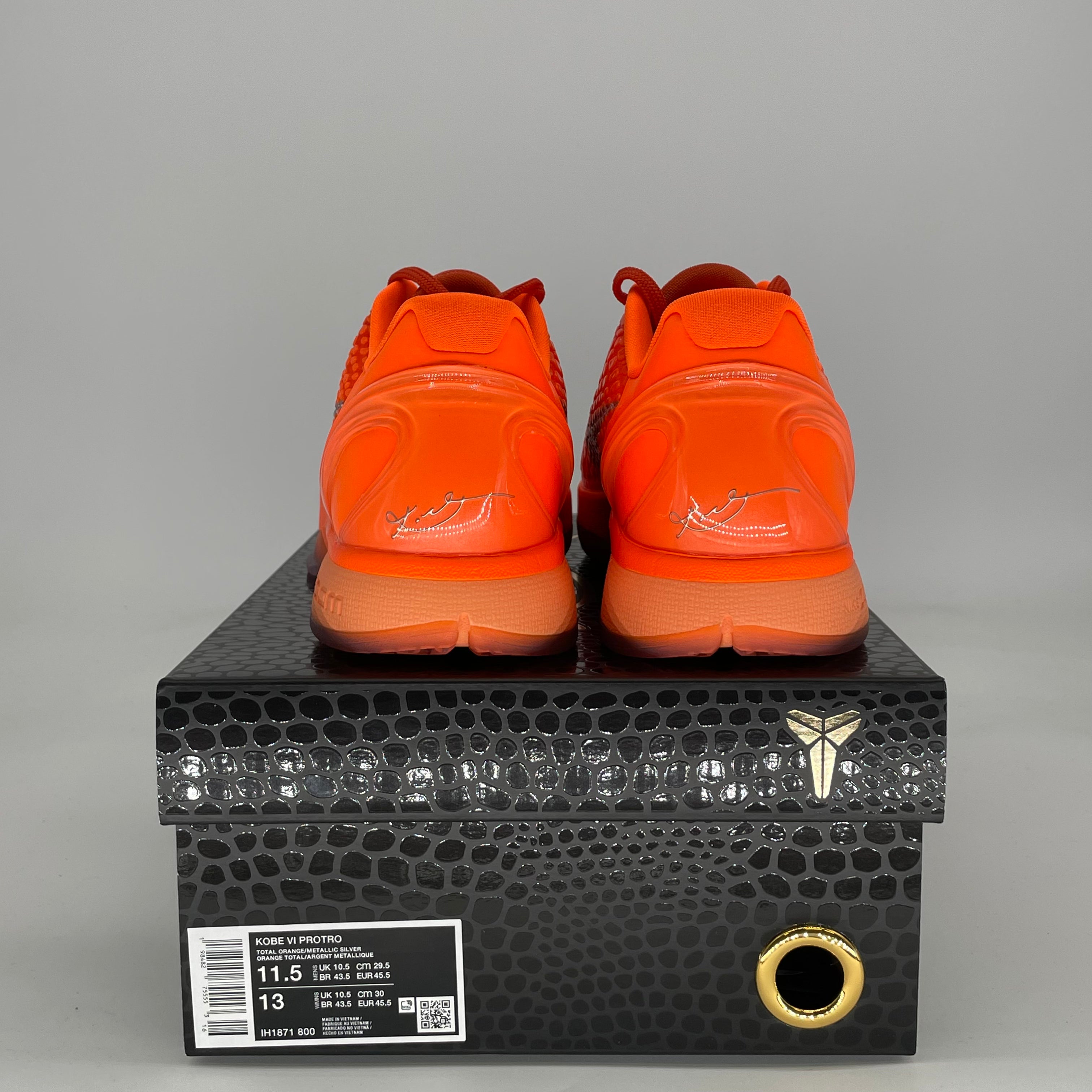 NIKE KOBE 6 PROTRO TOTAL ORANGE IH1871-800 SIZE 11.5/13W