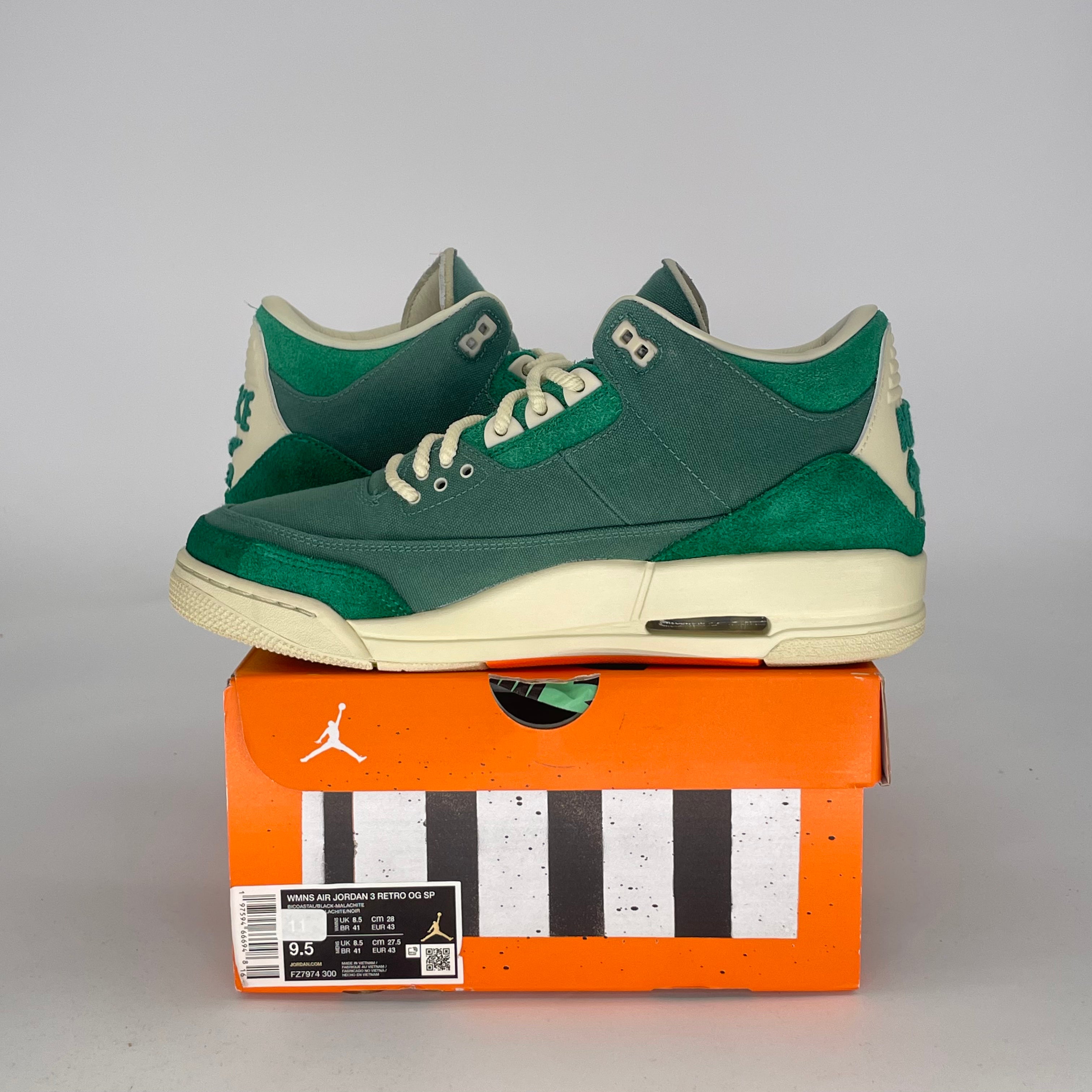 AIR JORDAN 3 NINA CHANEL ABNEY BICOASTAL FZ7974-300 SIZE 9.5/11W