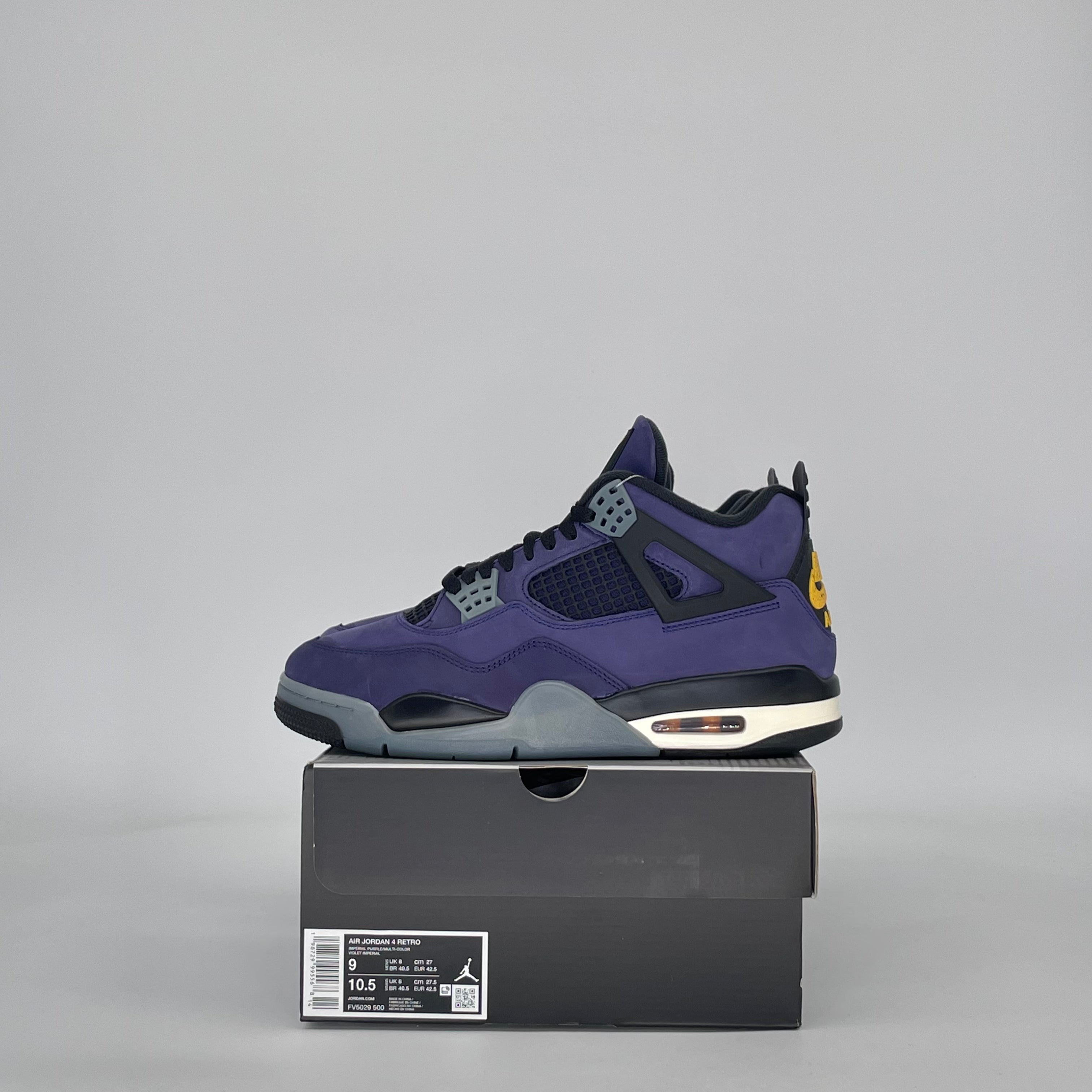 AIR JORDAN 4 LAKERS FV5029-500 SIZE 9/10.5W