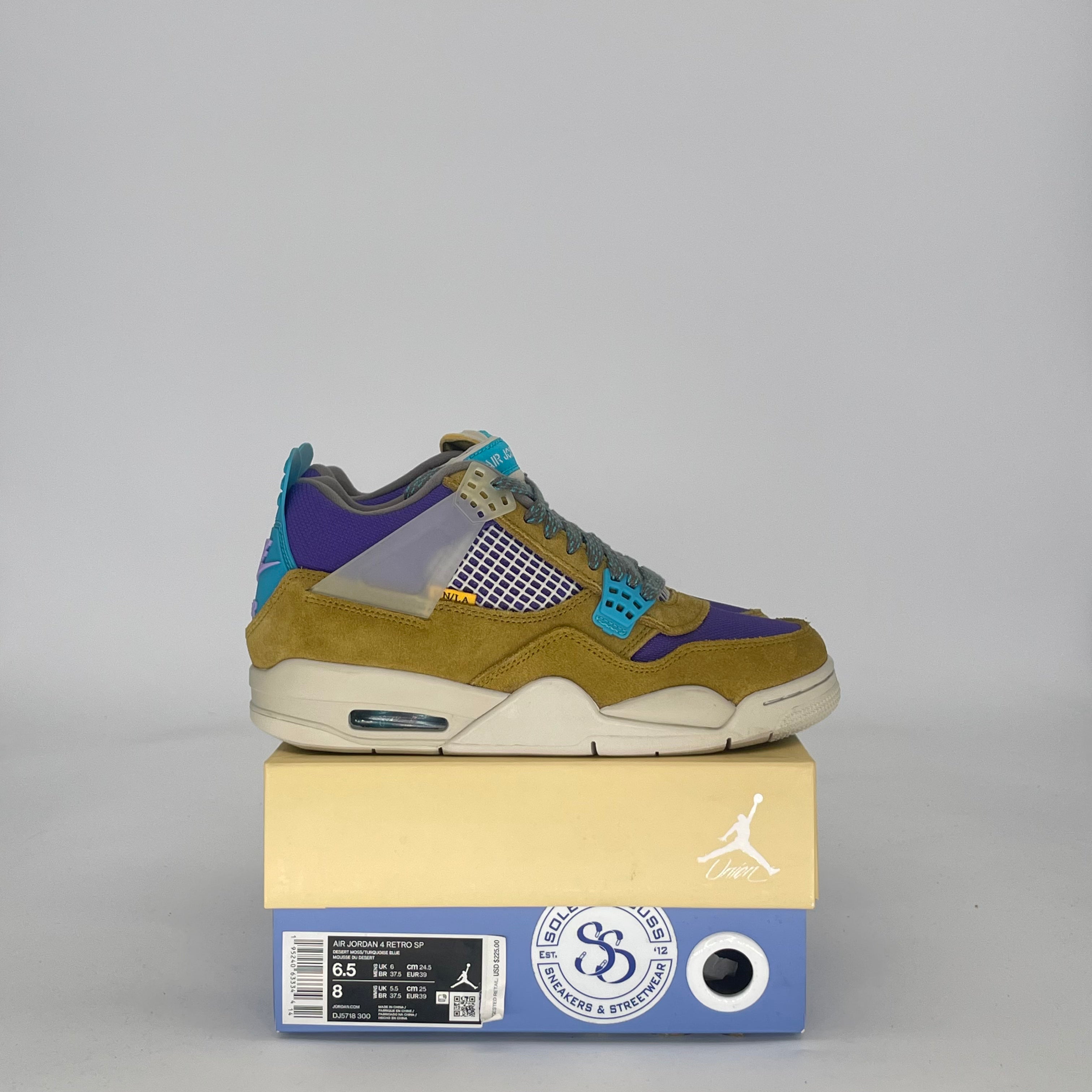 AIR JORDAN 4 30TH ANNIVERSARY UNION DESERT MOSS DJ5718-300 SIZE 6.5/8W GS