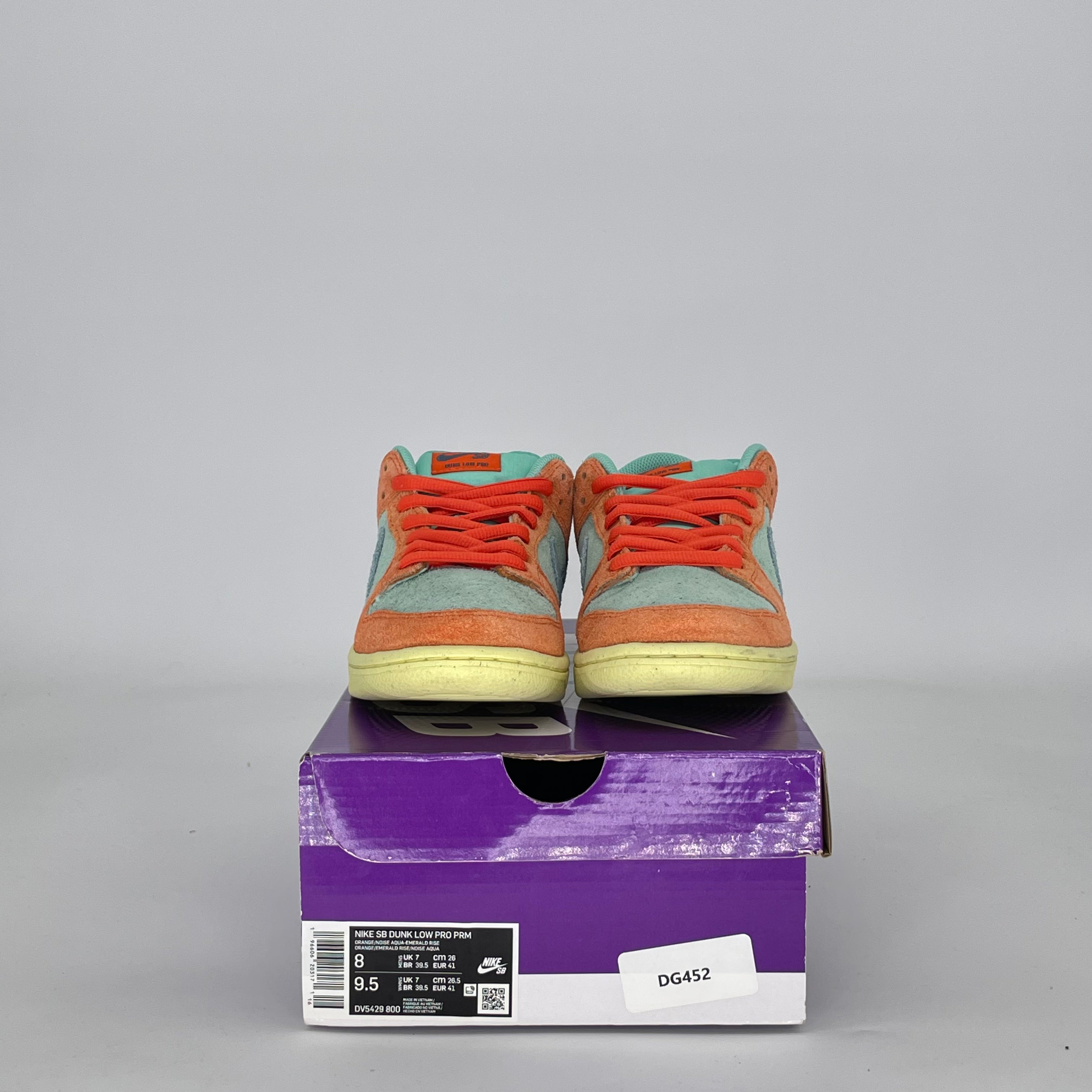 NIKE SB DUNK LOW ORANGE EMERALD RISE DV5429-800 SIZE 8/9.5W