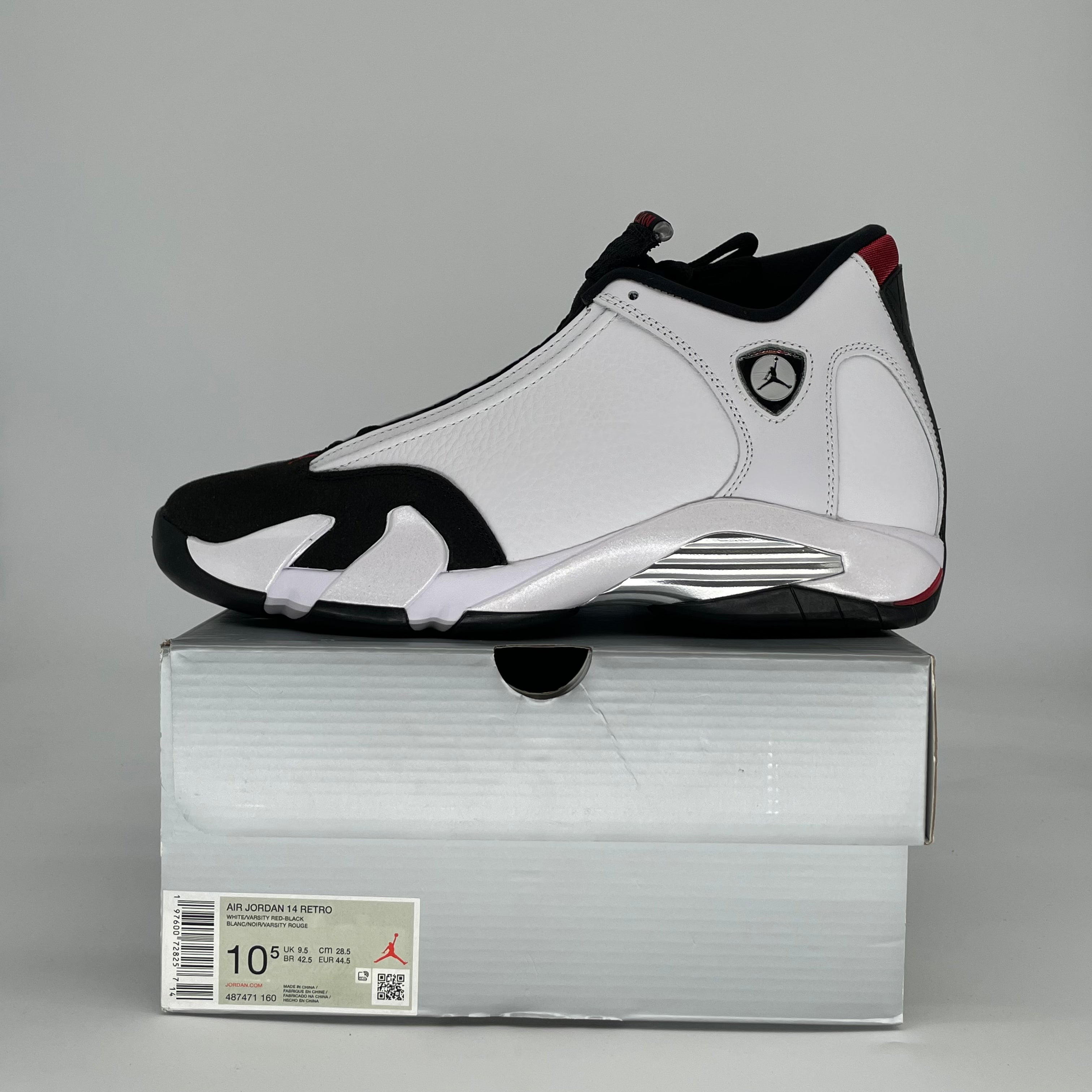 AIR JORDAN 14 BLACK TOE 487471-160 SIZE 10.5/12W