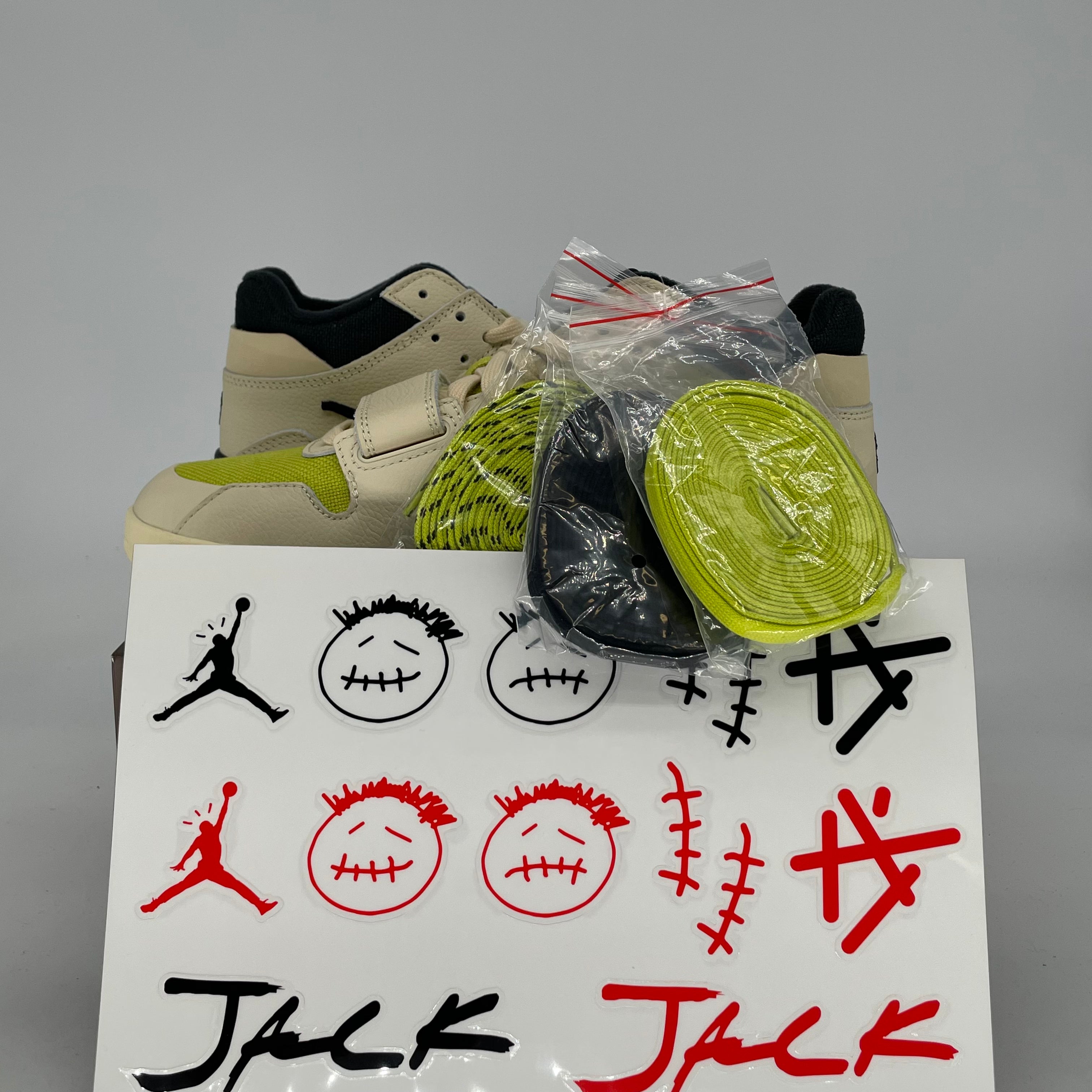 TRAVIS SCOTT X JORDAN JUMPMAN JACK TR BRIGHT CACTUS FZ8117-102 9/10.5W