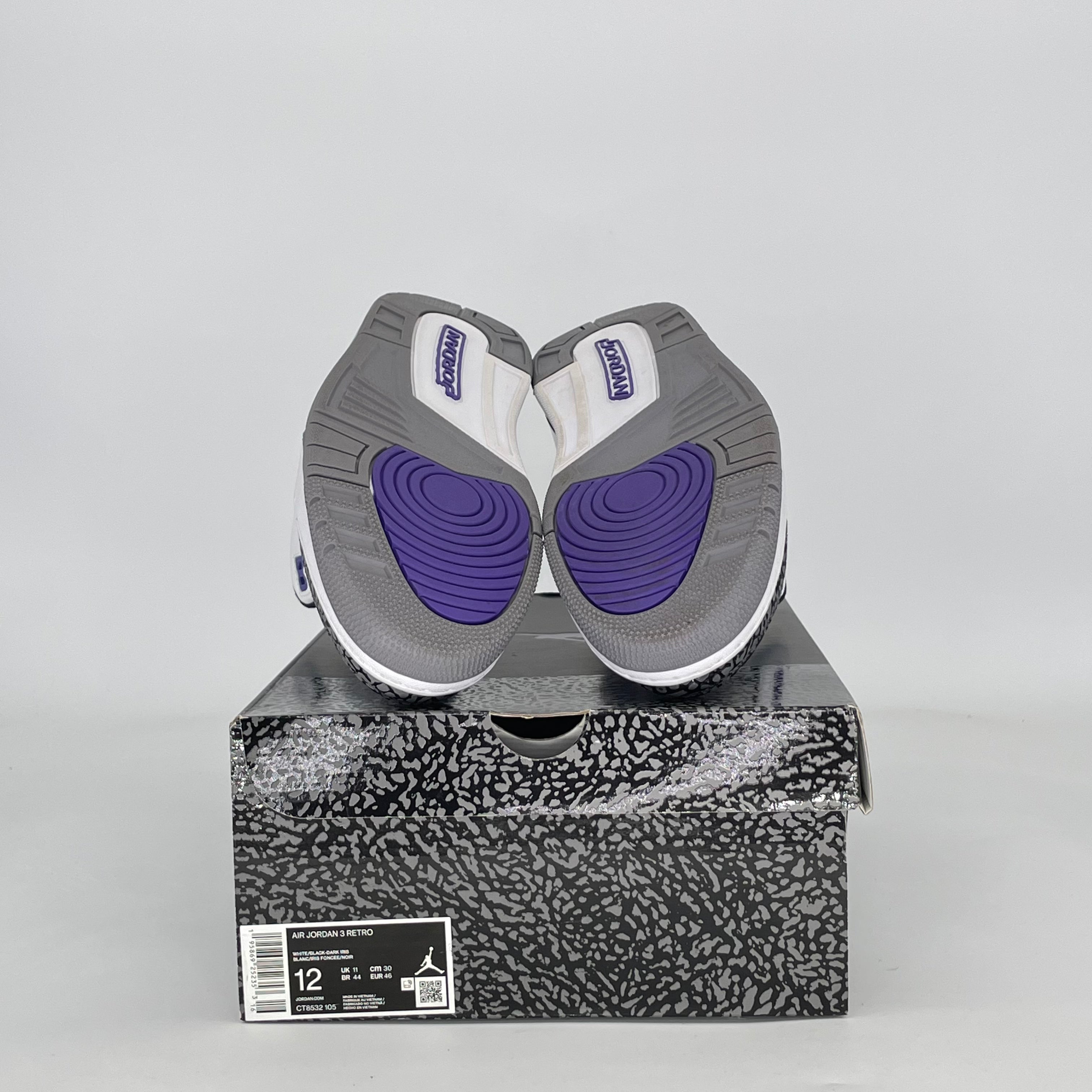 AIR JORDAN 3 DARK IRIS CT8532-105 SIZE 12/13.5W