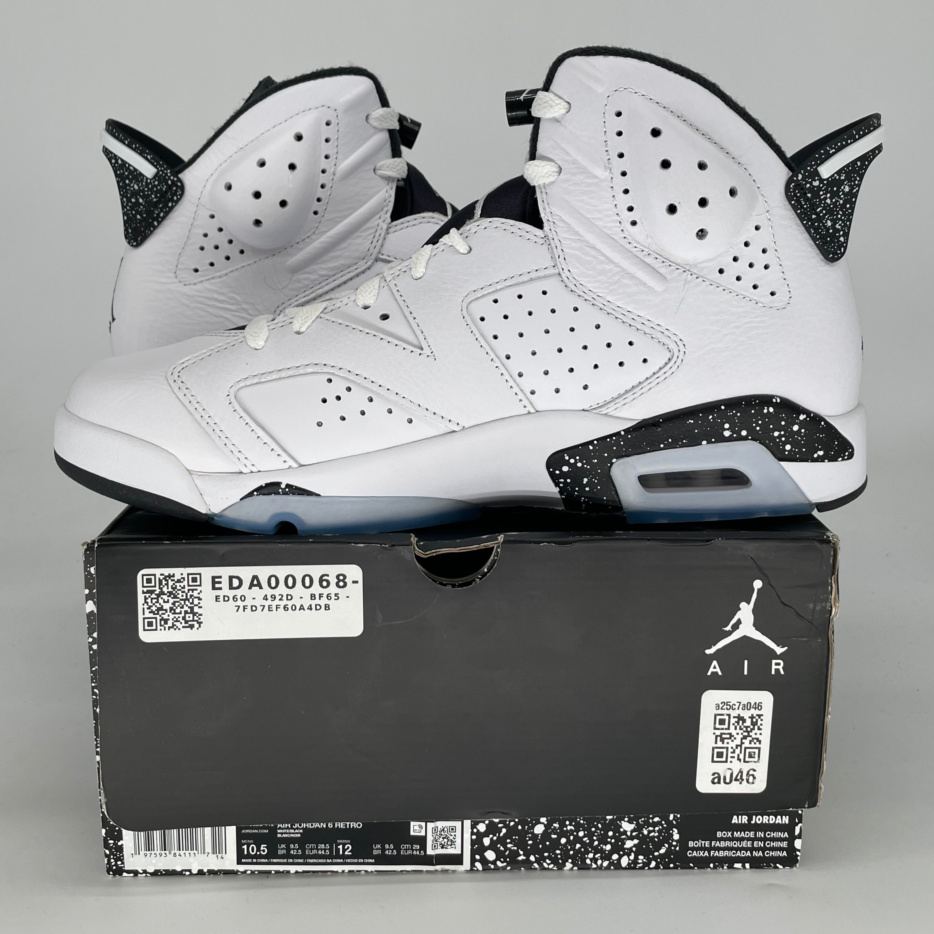 AIR JORDAN 6 REVERSE OREO CT8529-112 SIZE 10.5/12W