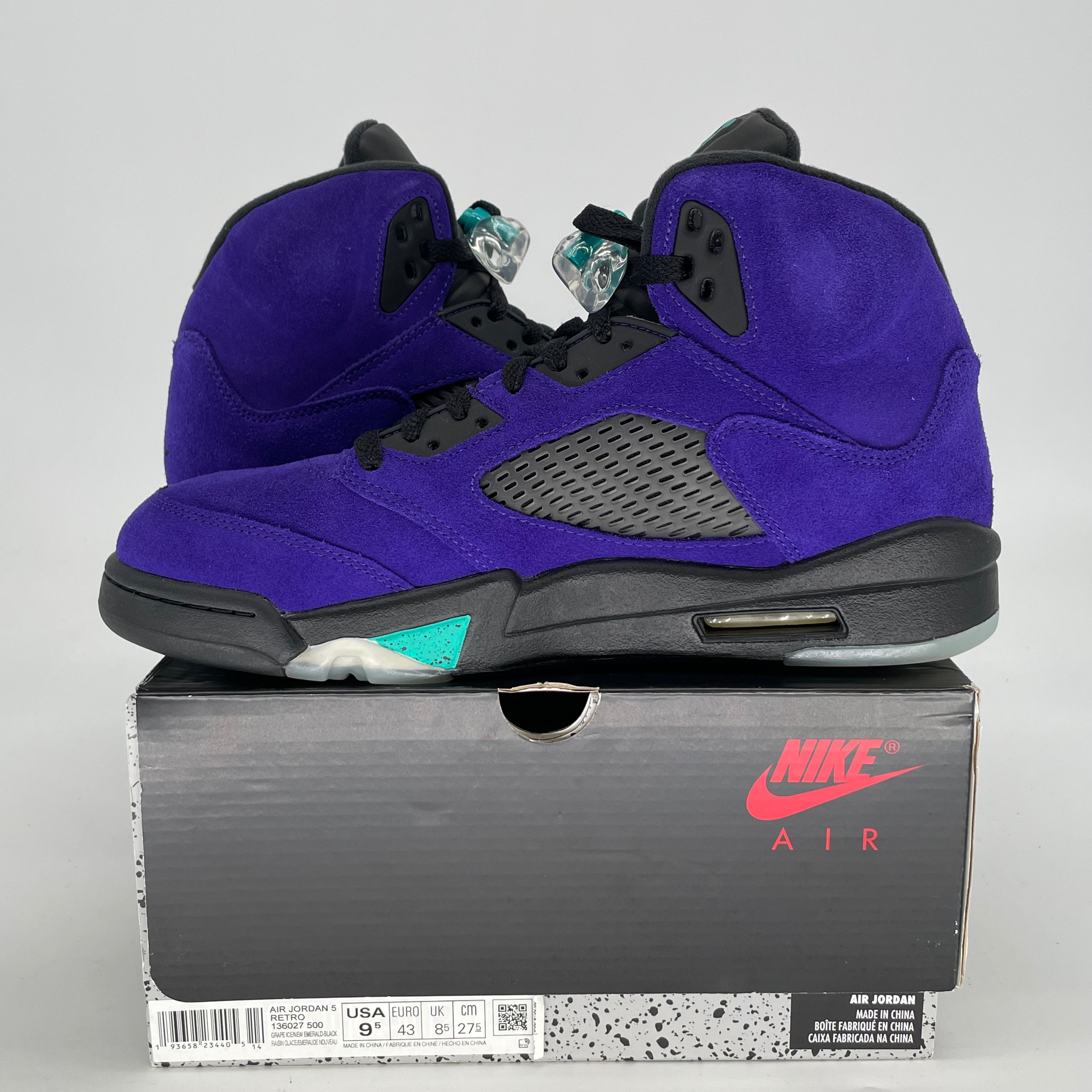 AIR JORDAN 5 ALTERNATE GRAPE 136027-500 SIZE 9.5/11W