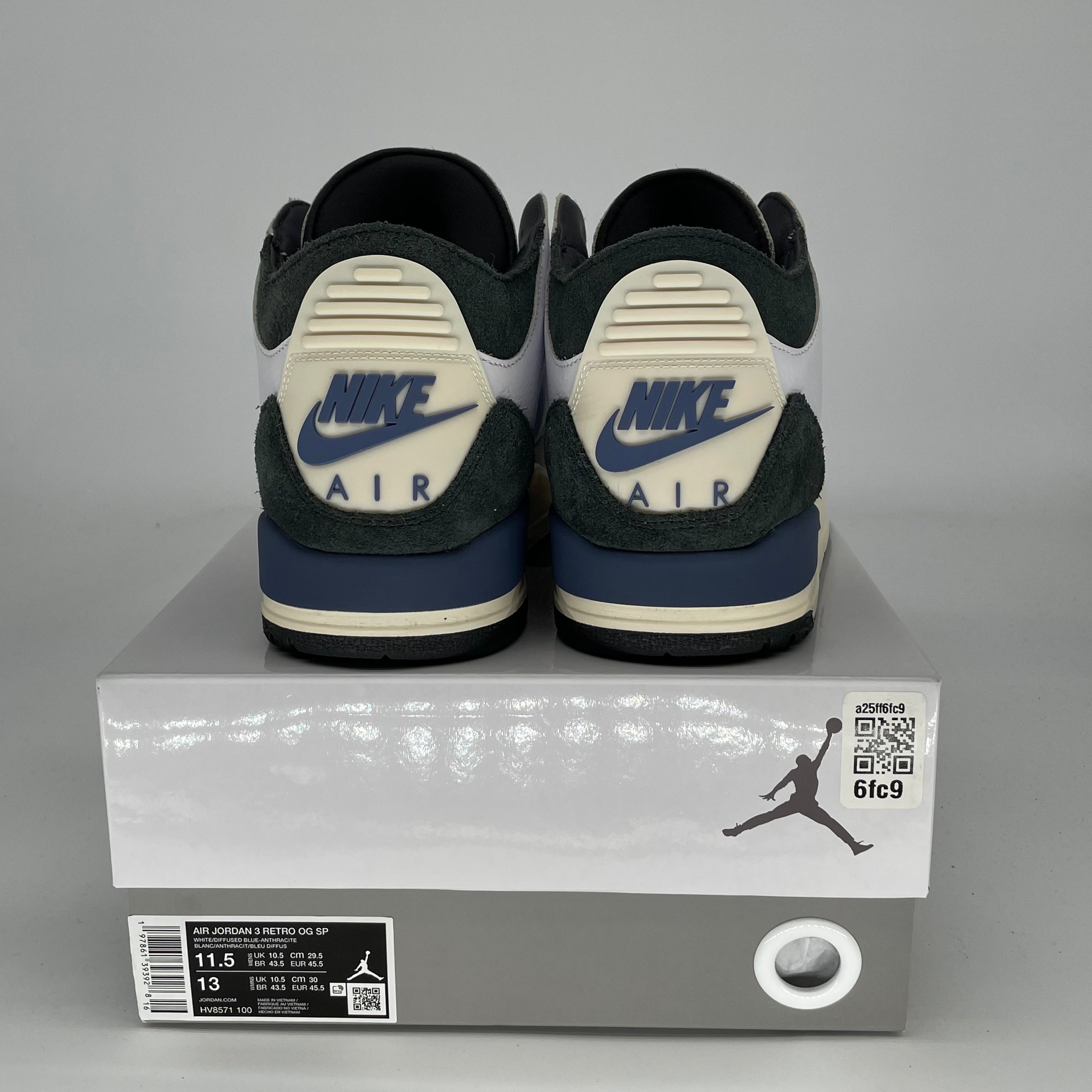 AIR JORDAN 3 A MA MANIERE DIFFUSED BLUE SIZE 11.5/13W HV8571-100