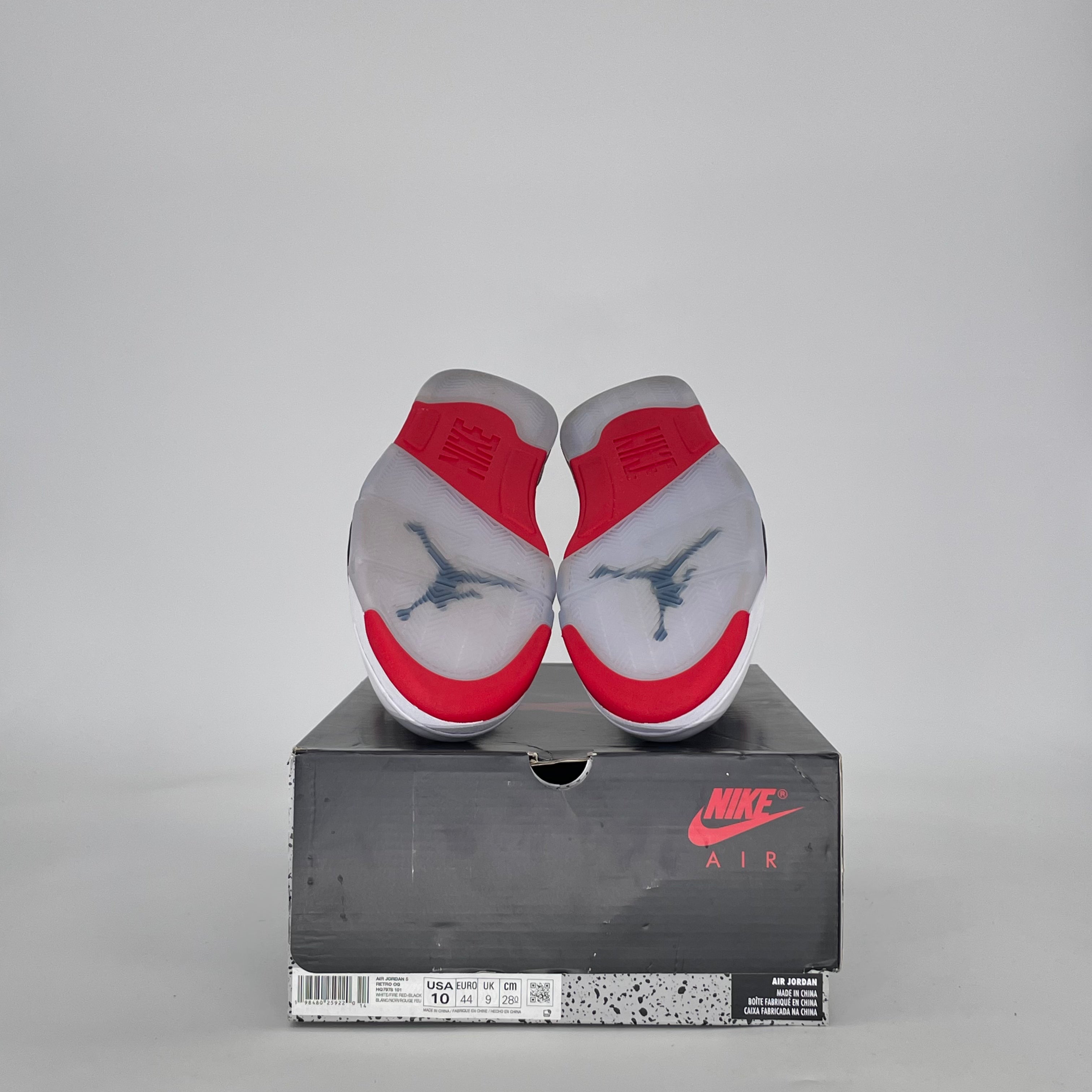 AIR JORDAN 5 FIRE RED BLACK TONGUE HQ7978-101 SIZE 10/11.5W