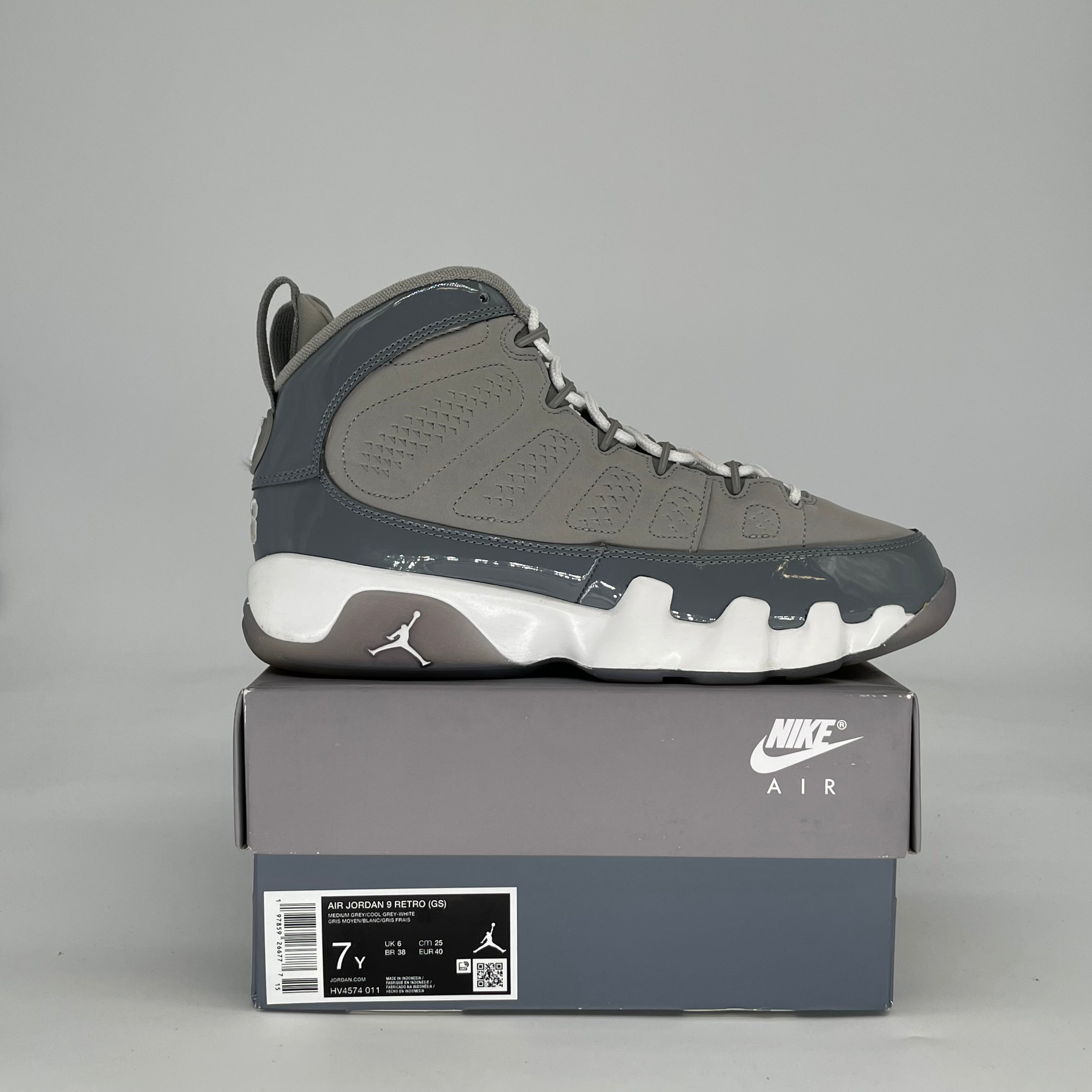 AIR JORDAN 9 COOL GREY HV4574-011 SIZE 7/8.5W
