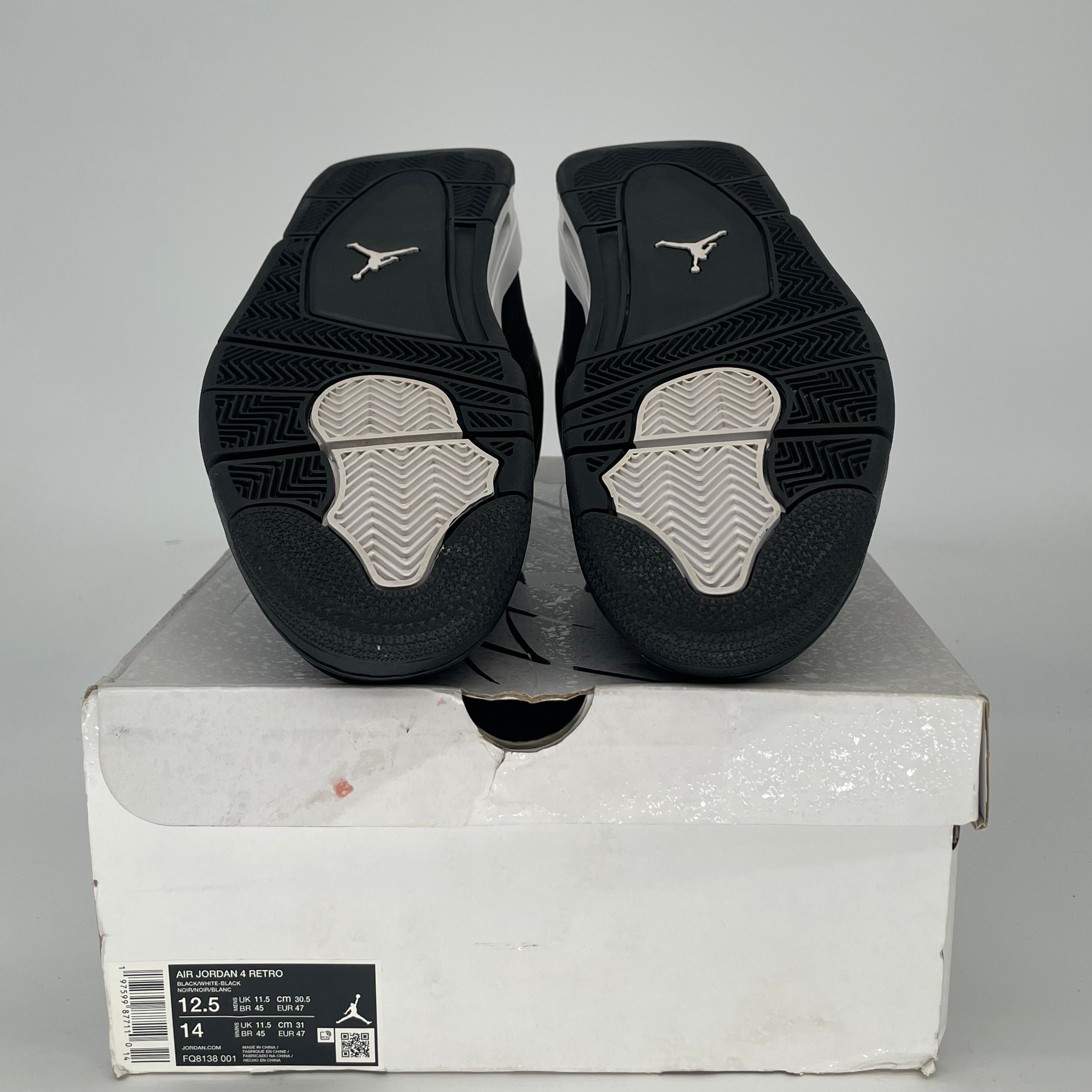 AIR JORDAN 4 WHITE THUNDER FQ8138-001 SIZE 12.5/14W
