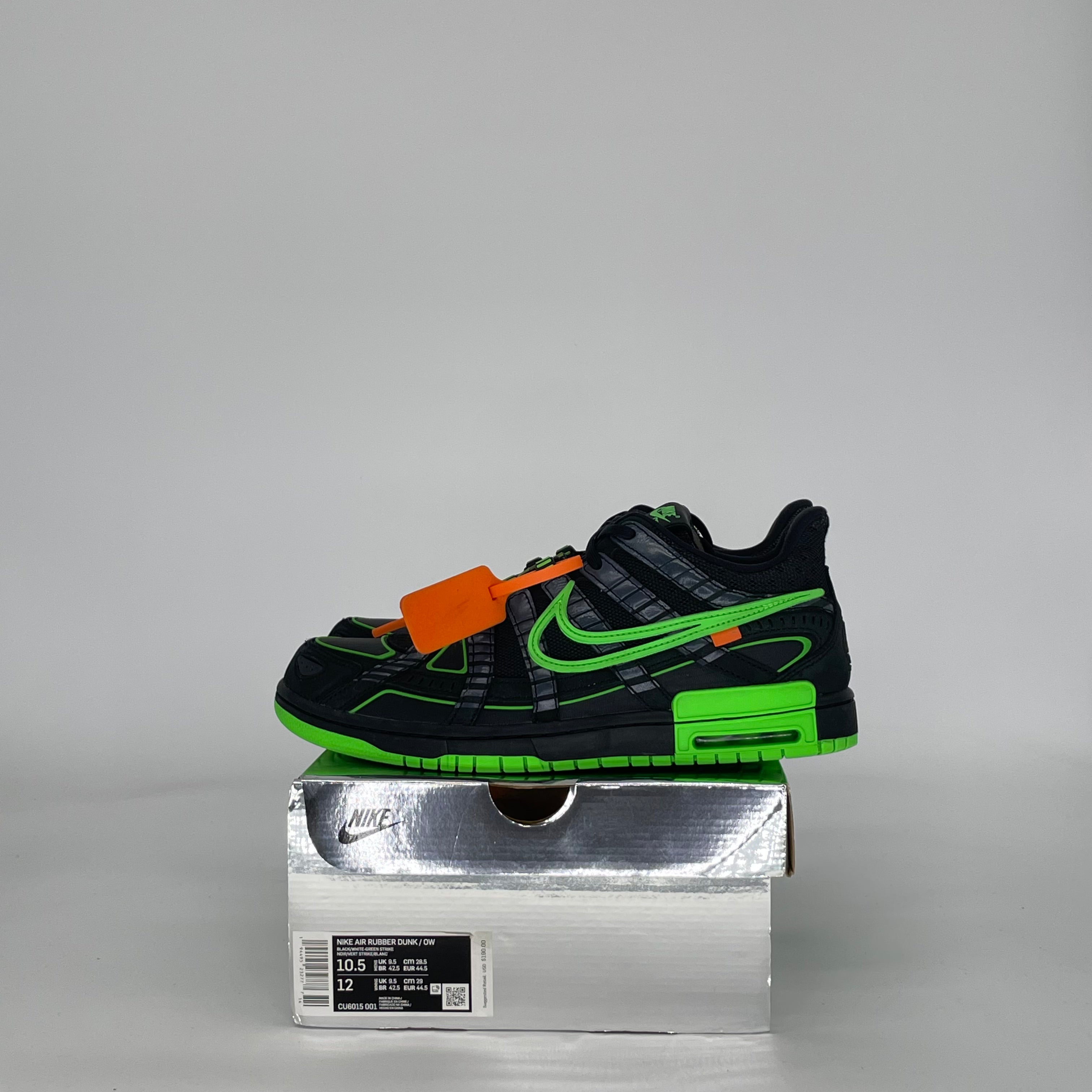 NIKE AIR RUBBER DUNK OFF-WHITE GREEN STRIKE CU6015-001 SIZE 10.5/12W