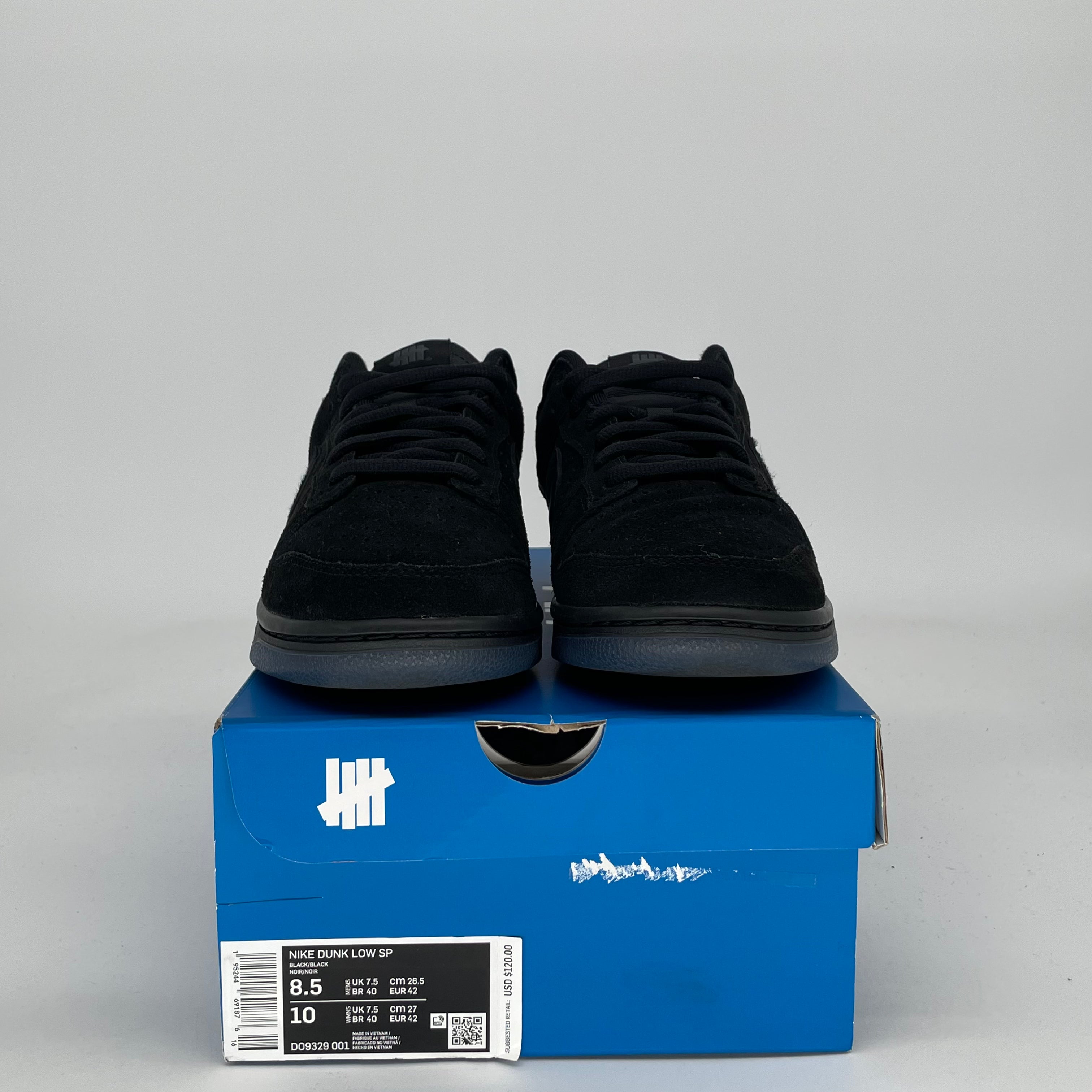 NIKE DUNK LOW UNDEFEATED 5 ON IT BLACK DO9329-001 SIZE 8.5/10W