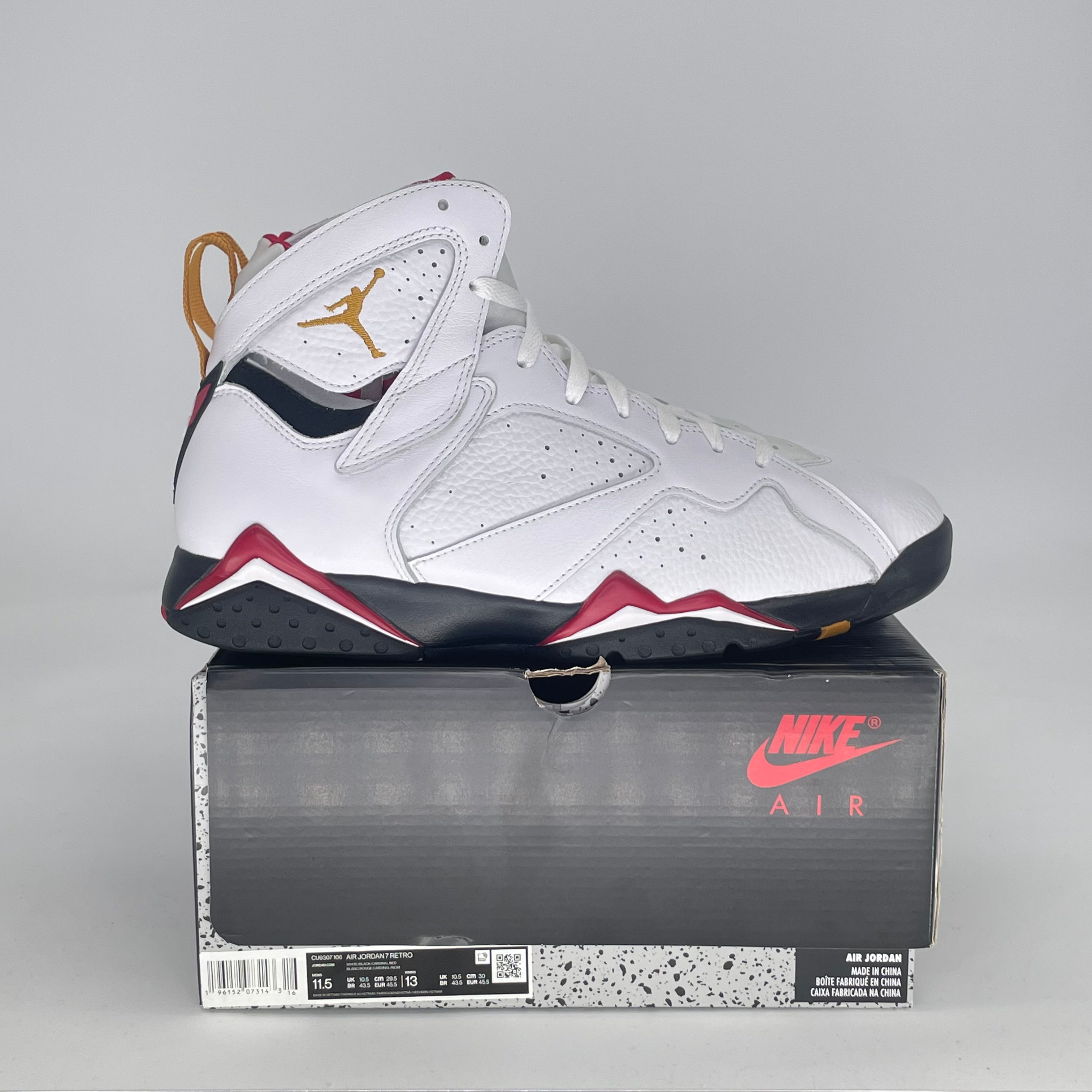 AIR JORDAN 7 CARDINAL (2022) CU9307-106 SIZE 11.5/13W