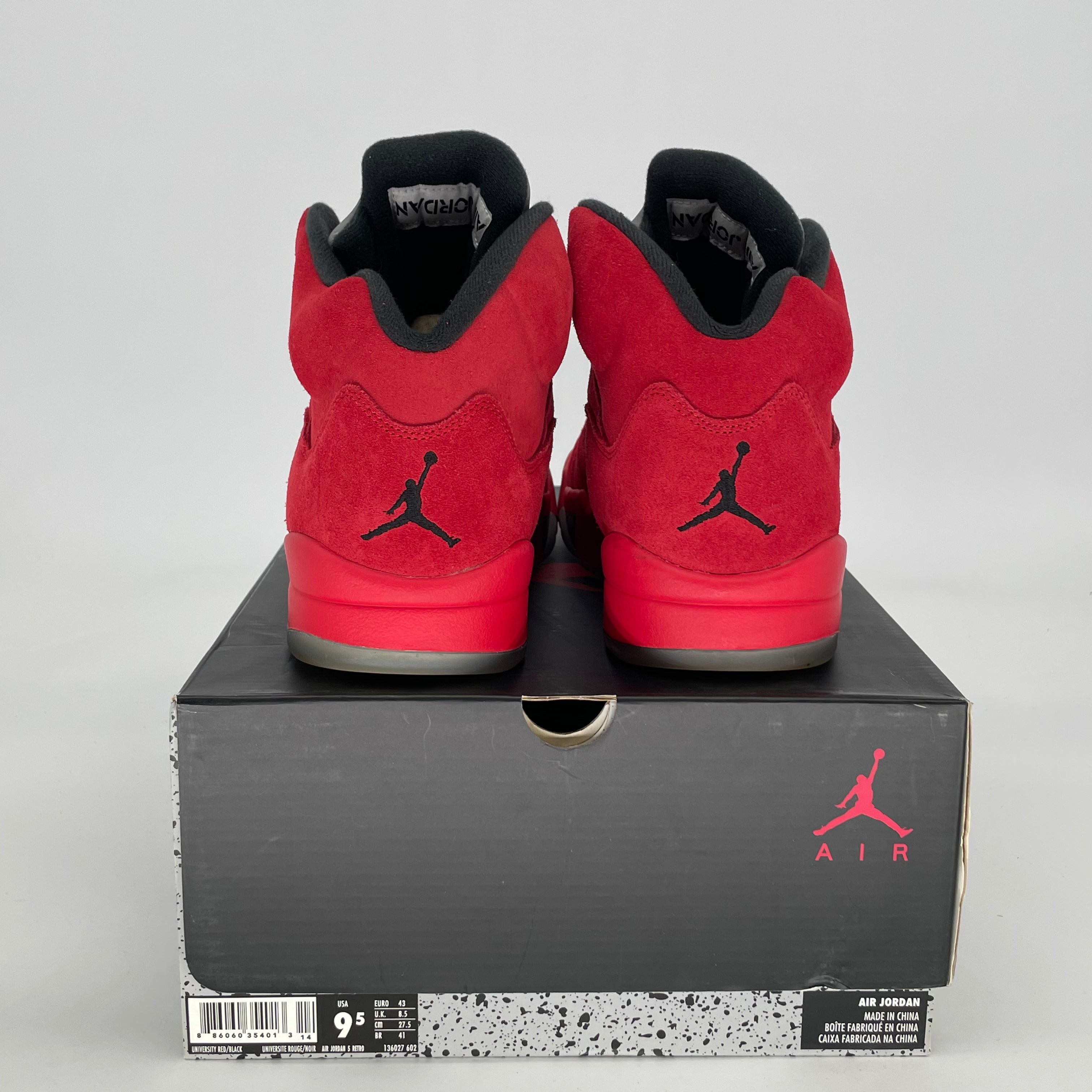 AIR JORDAN 5 RED SUEDE 136027-602 SIZE 9.5/11W