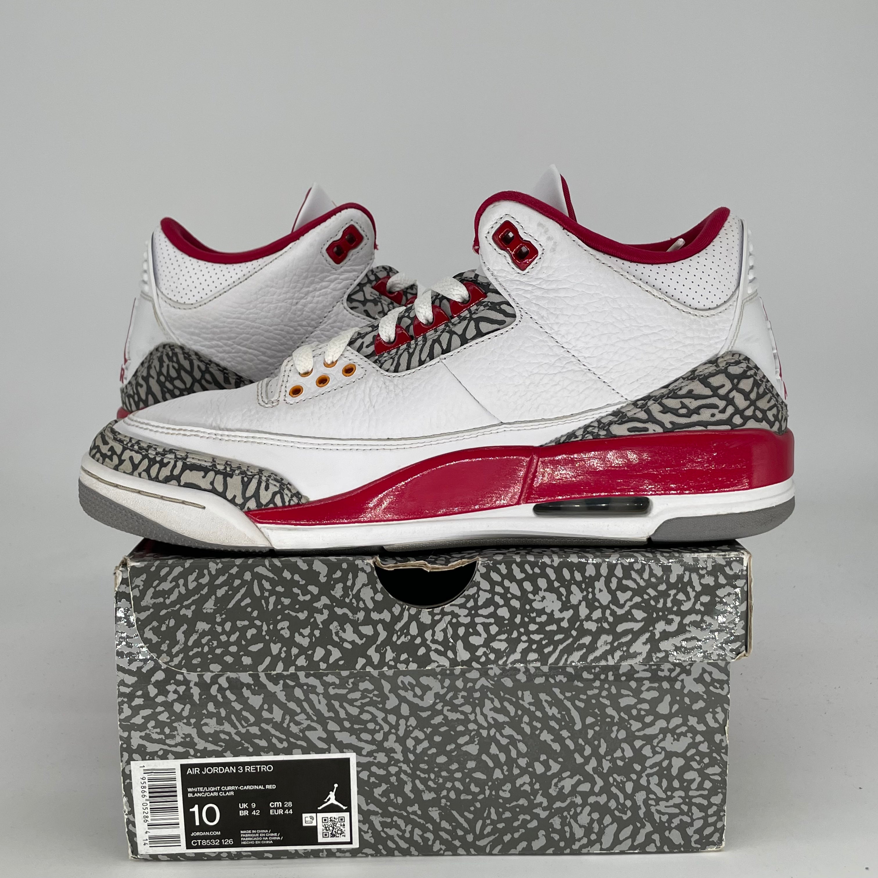 AIR JORDAN 3 CARDINAL RED CT8532-126 SIZE 10/11.5W