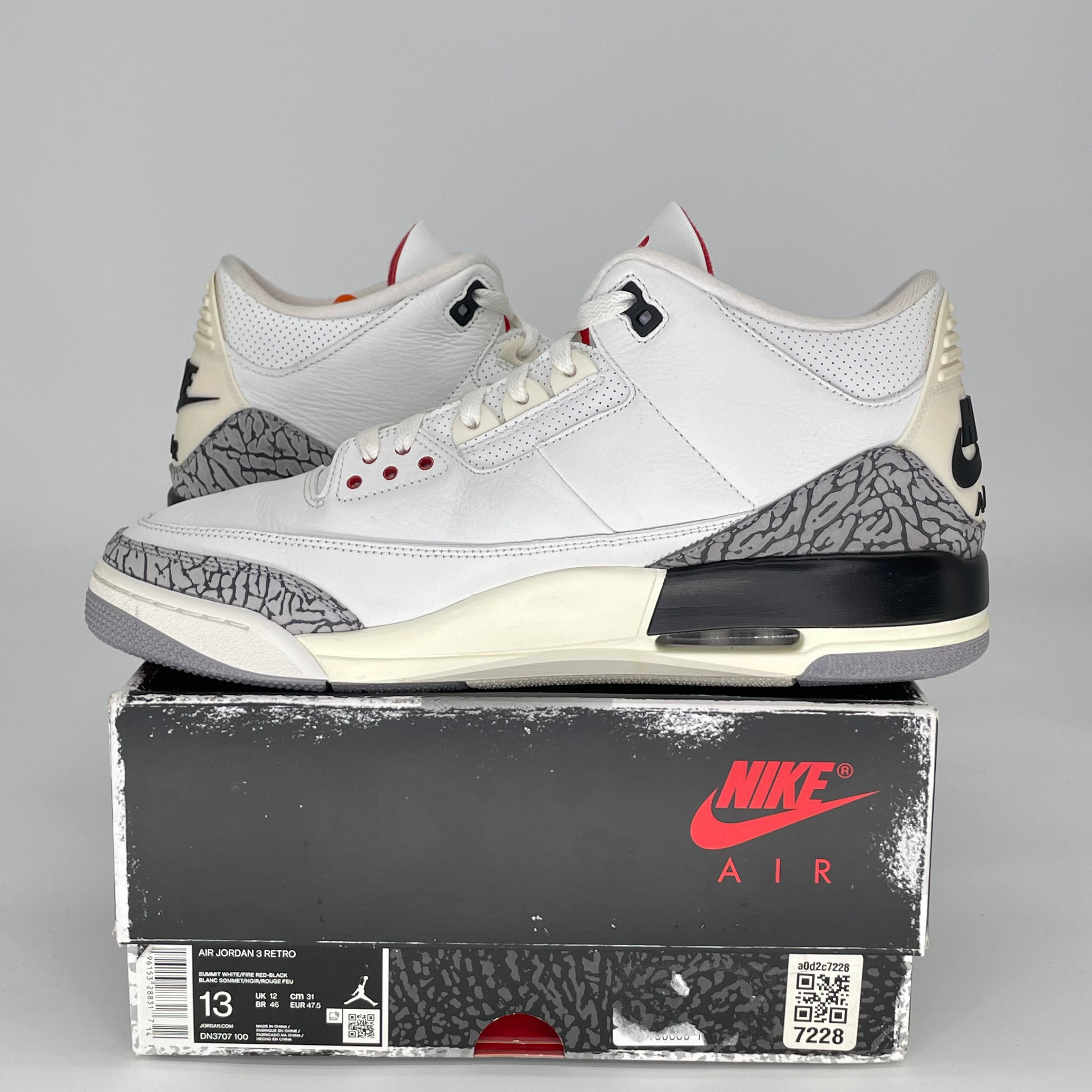 AIR JORDAN 3 WHITE CEMENT REIMAGINED DN3707-100 SIZE 13/14.5W