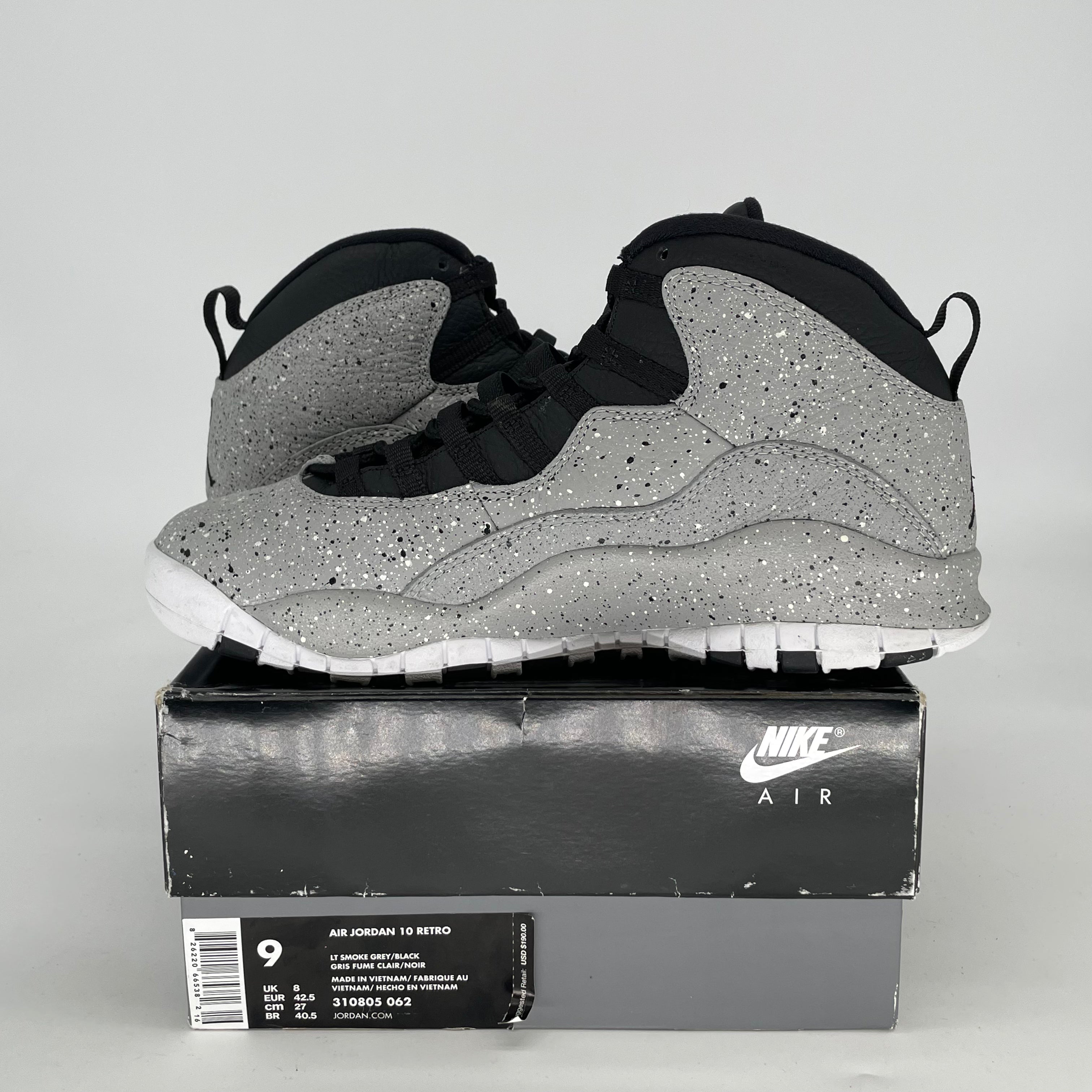 AIR JORDAN 10 LIGHT SMOKE GREY 310805-062 SIZE 9/10.5W