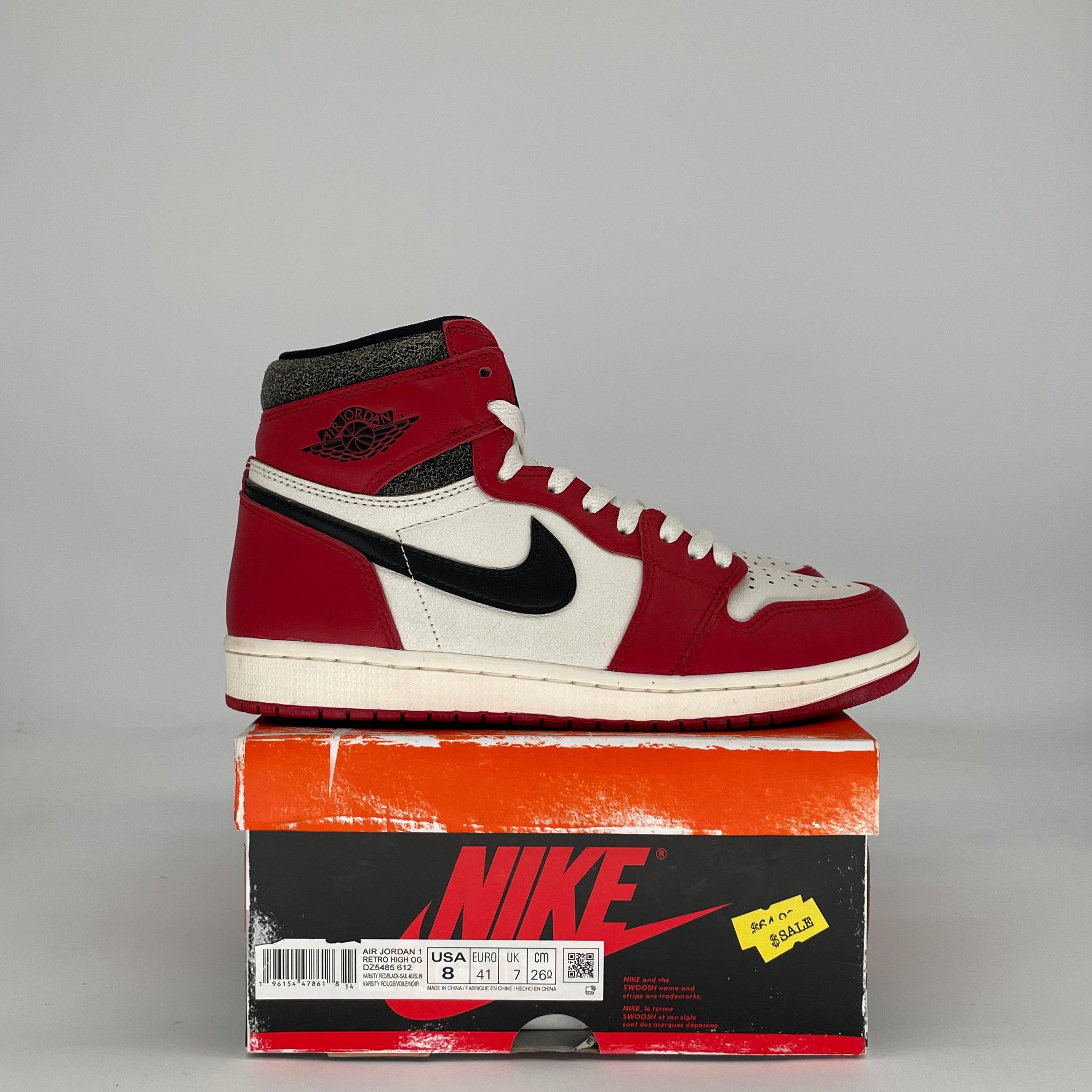 AIR JORDAN 1 CHICAGO LOST AND FOUND DZ5485-612 SIZE 8/9.5W