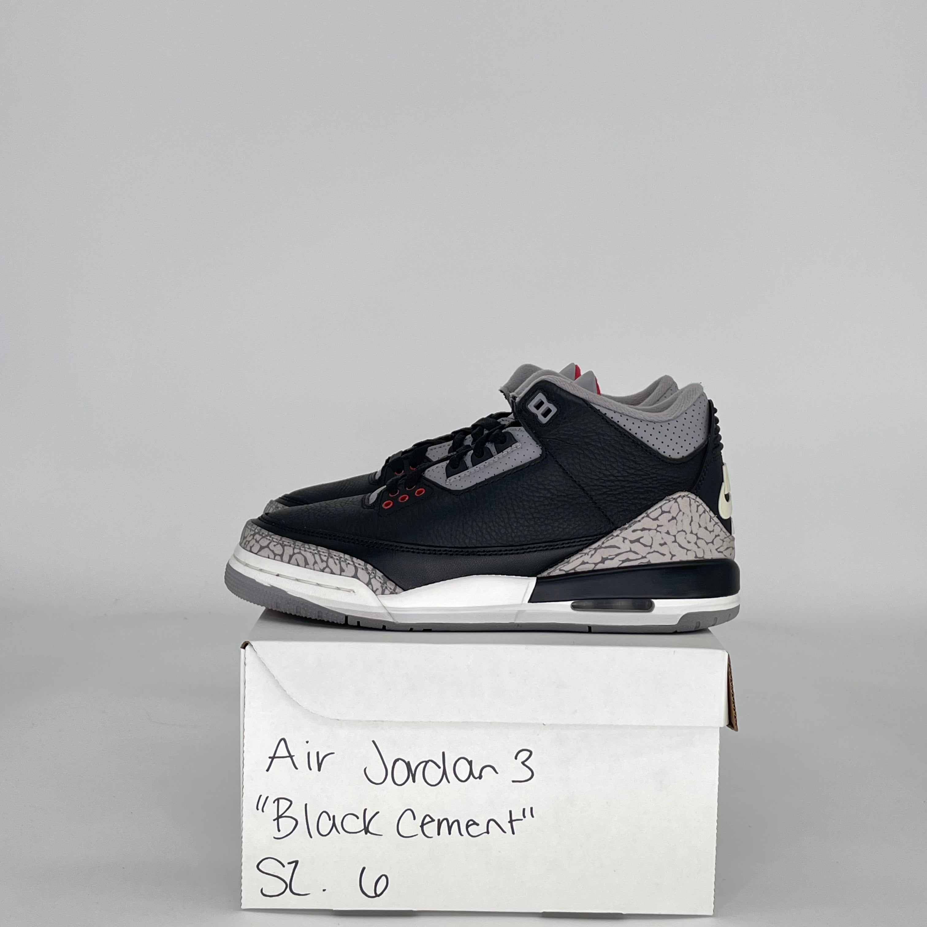 AIR JORDAN 3 BLACK CEMENT DM0967-010 SIZE 6/7.5W GS