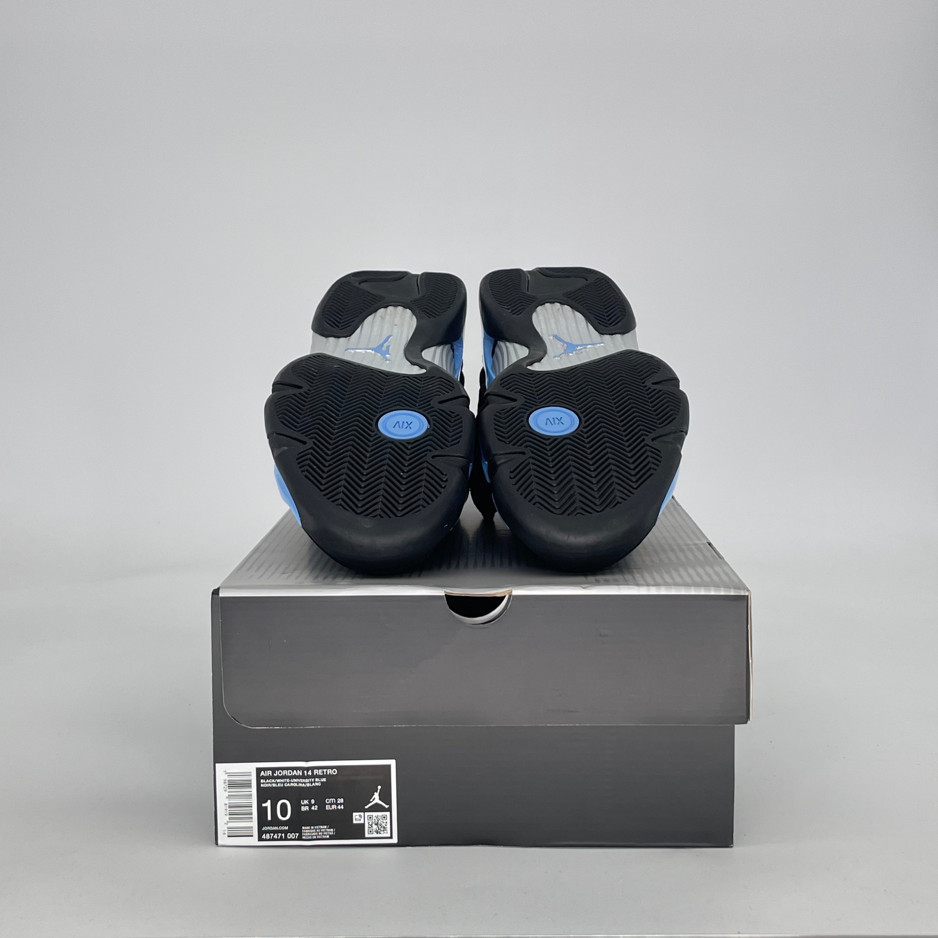 AIR JORDAN 14 BLACK UNIVERSITY BLUE 487471-007 SIZE 10/11.5W