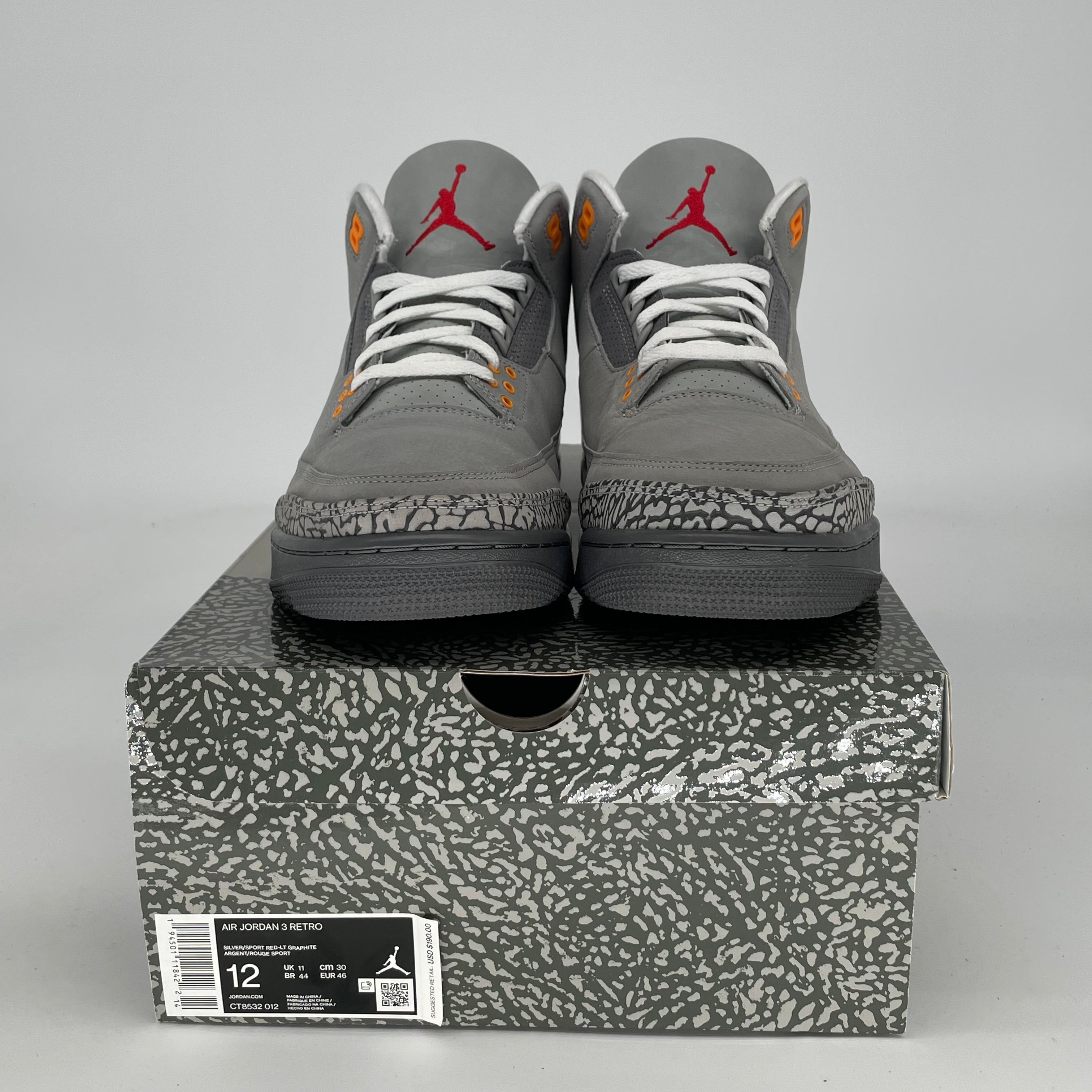 AIR JORDAN 3 COOL GREY SIZE 12/13.5W CT8532-012