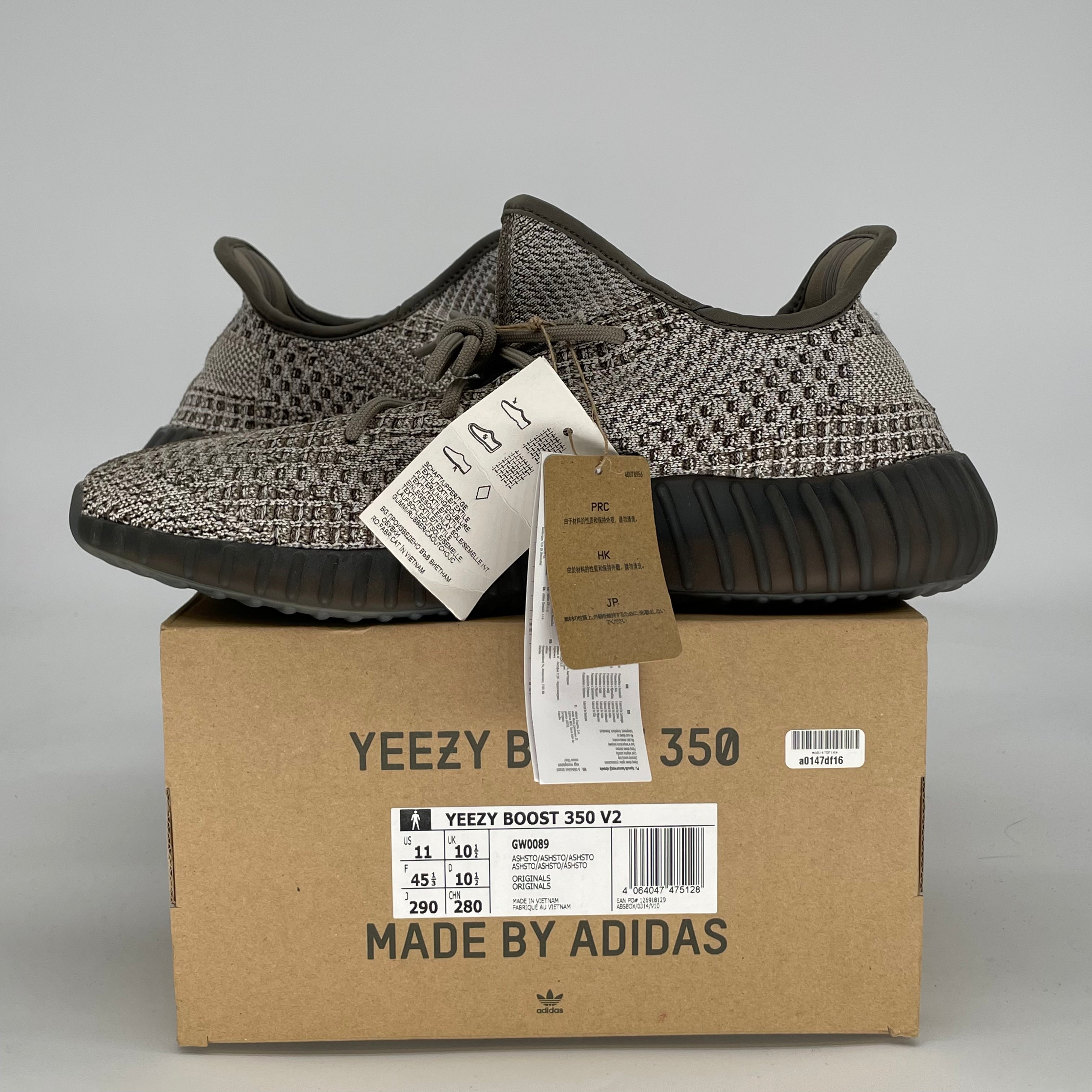 ADIDAS YEEZY 350 V2 ASH STONE GW0089 SIZE 11/12.5W