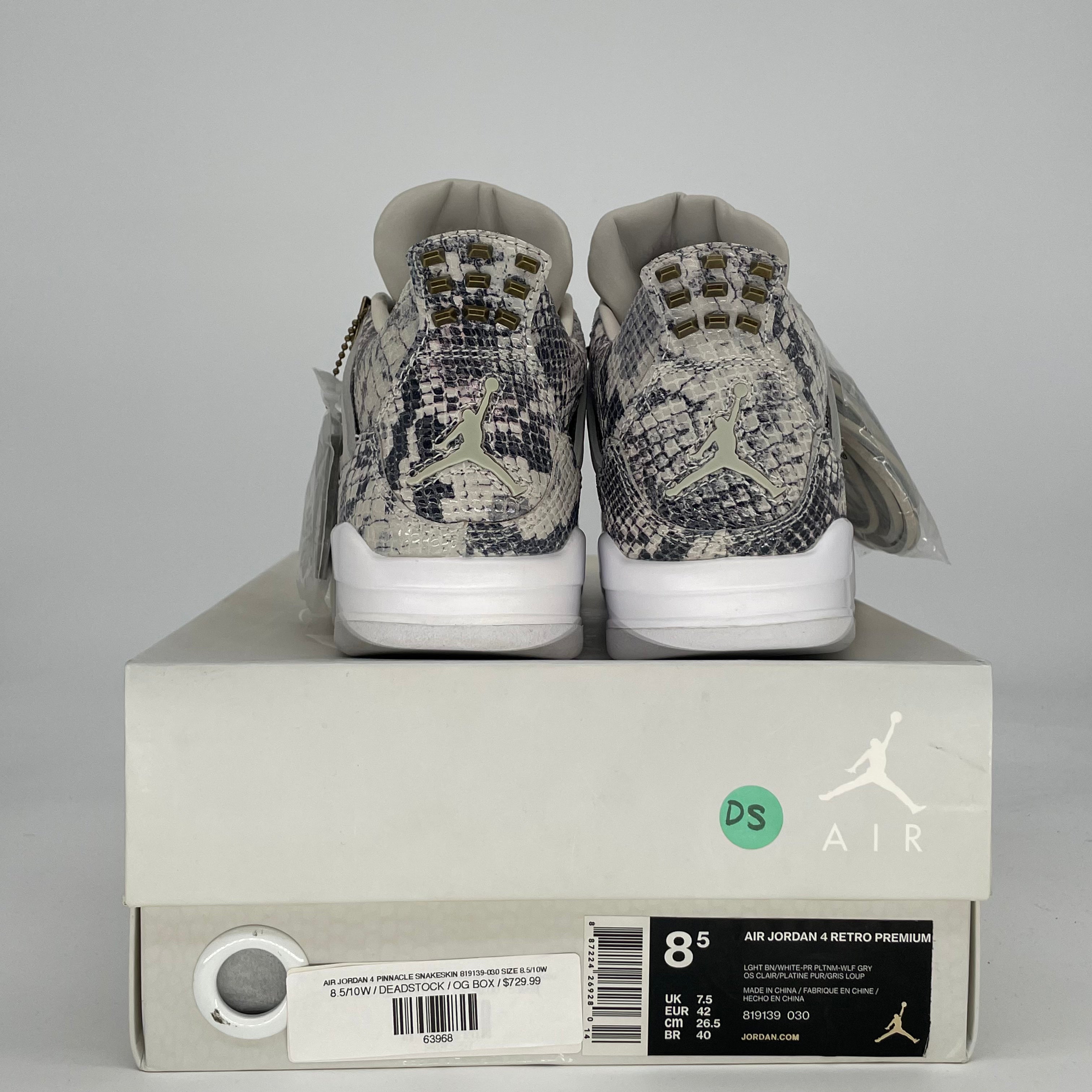 AIR JORDAN 4 PINNACLE SNAKESKIN 819139-030 SIZE 8.5/10W