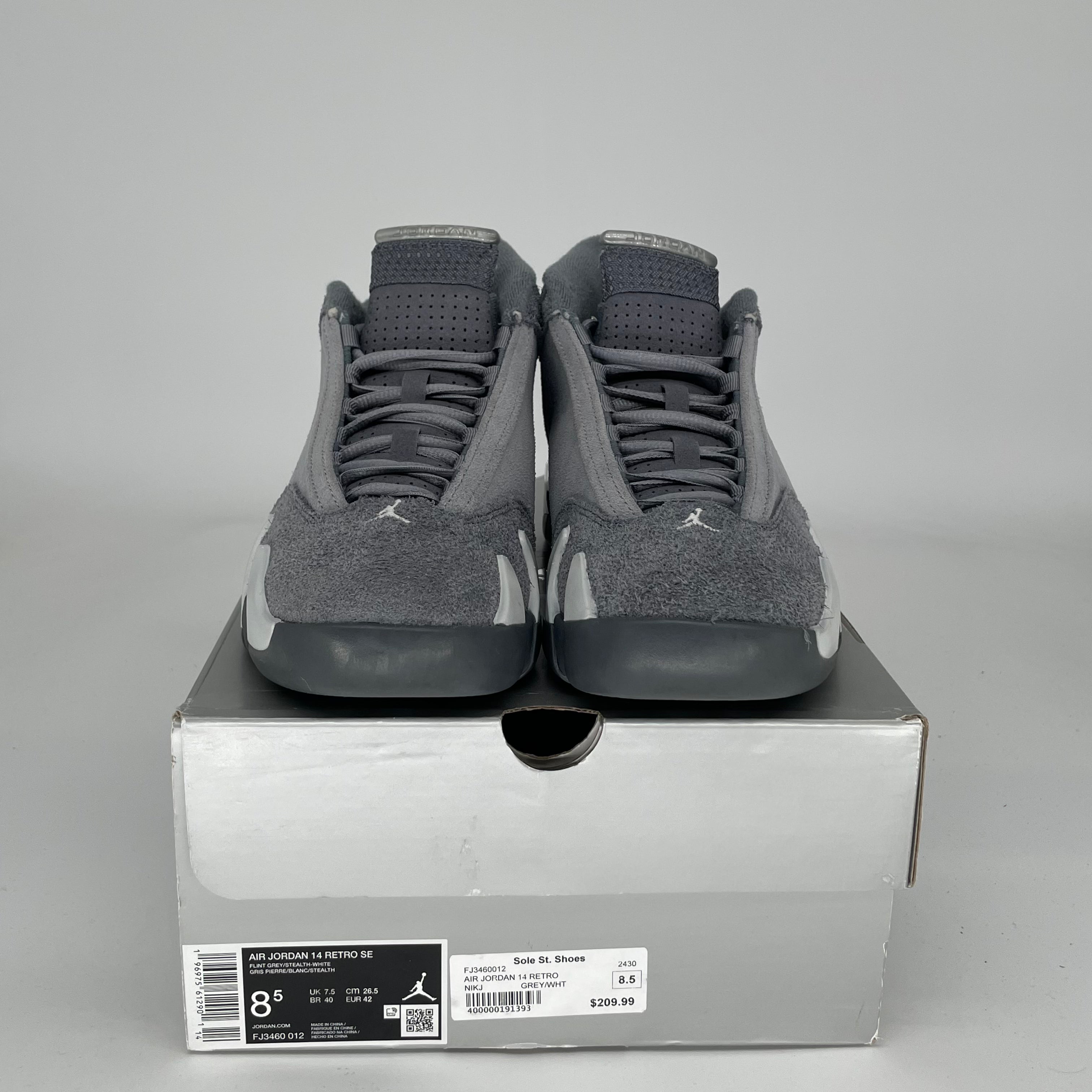 AIR JORDAN 14 FLINT GREY SIZE 8.5 FJ3460-012
