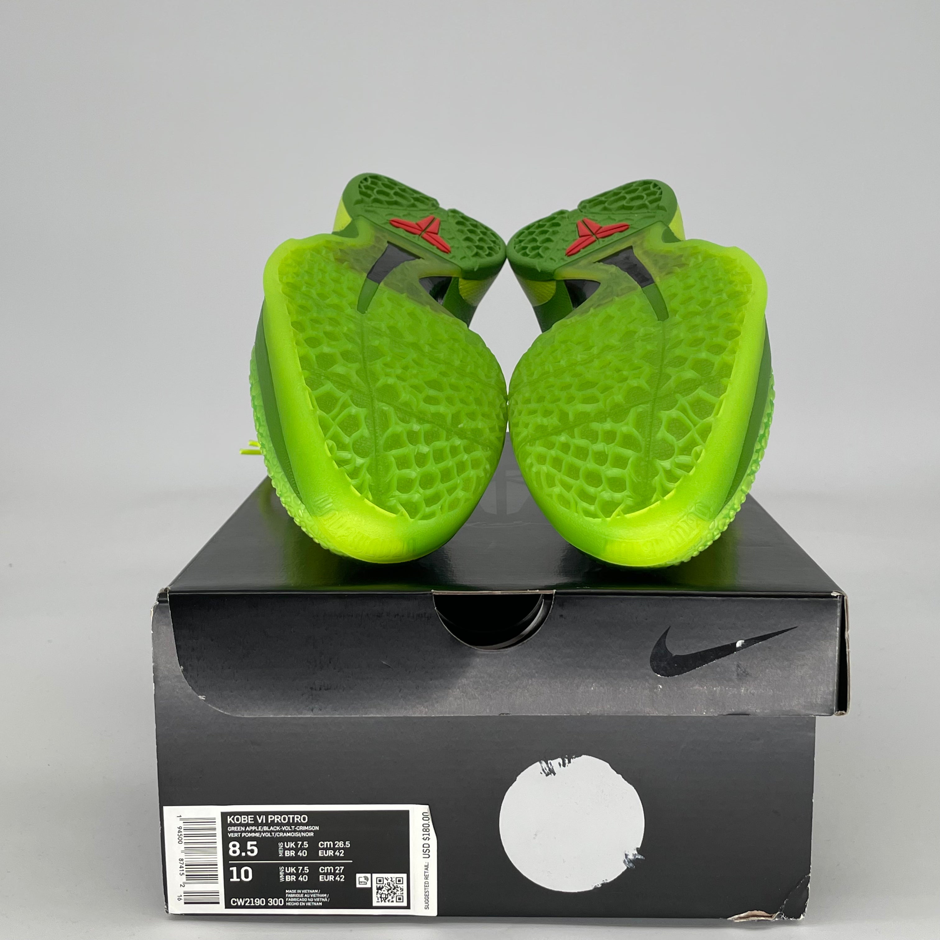 NIKE KOBE 6 PROTRO GRINCH CW2190-300 SIZE 8.5/10W