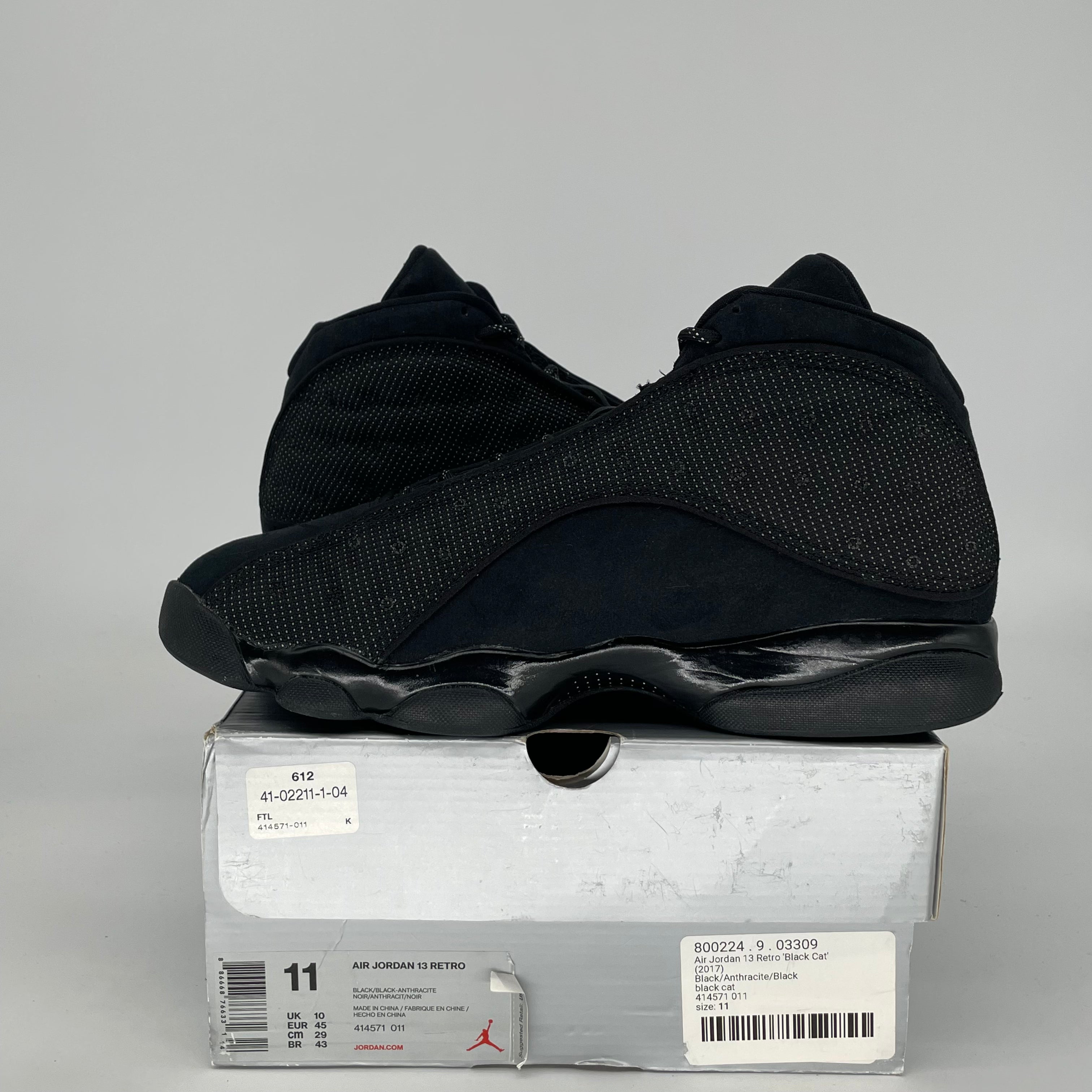 AIR JORDAN 13 BLACK CAT 414571-011 SIZE 11/12.5W