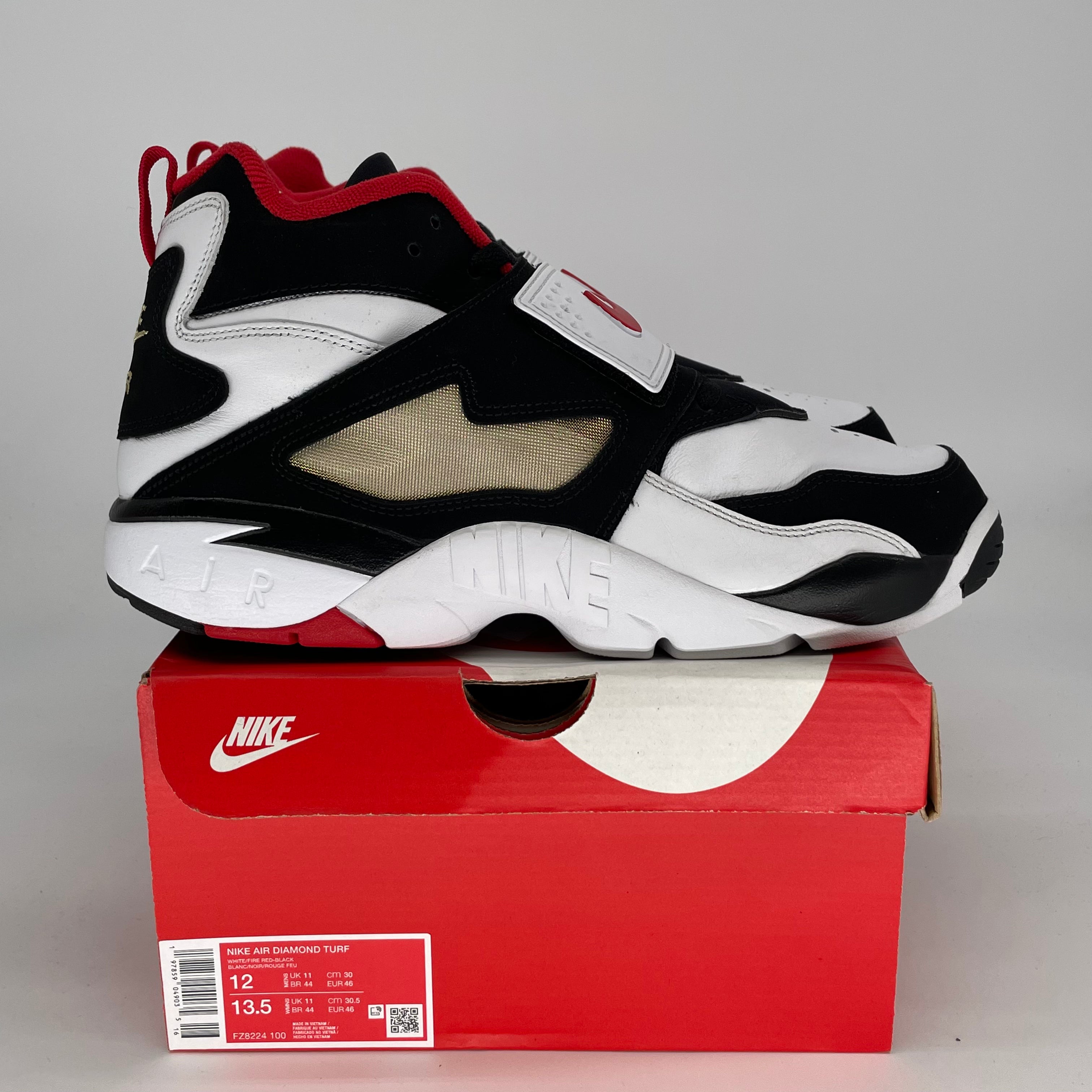 NIKE AIR DIAMOND TURF 49ERS SIZE 12 FZ8224-100