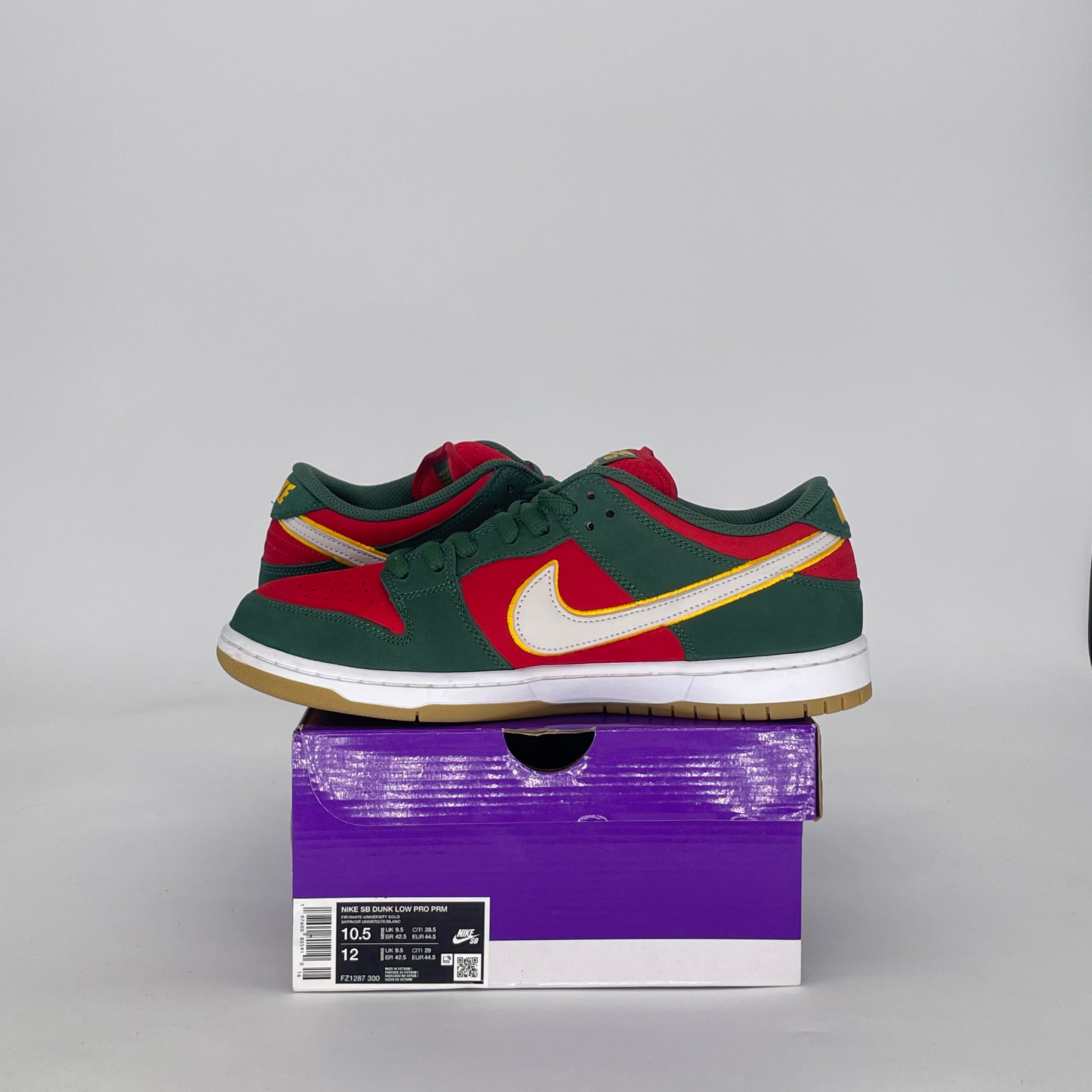 NIKE SB DUNK LOW SEATTLE SUPERSONICS FZ1287-300 SIZE 10.5/12W