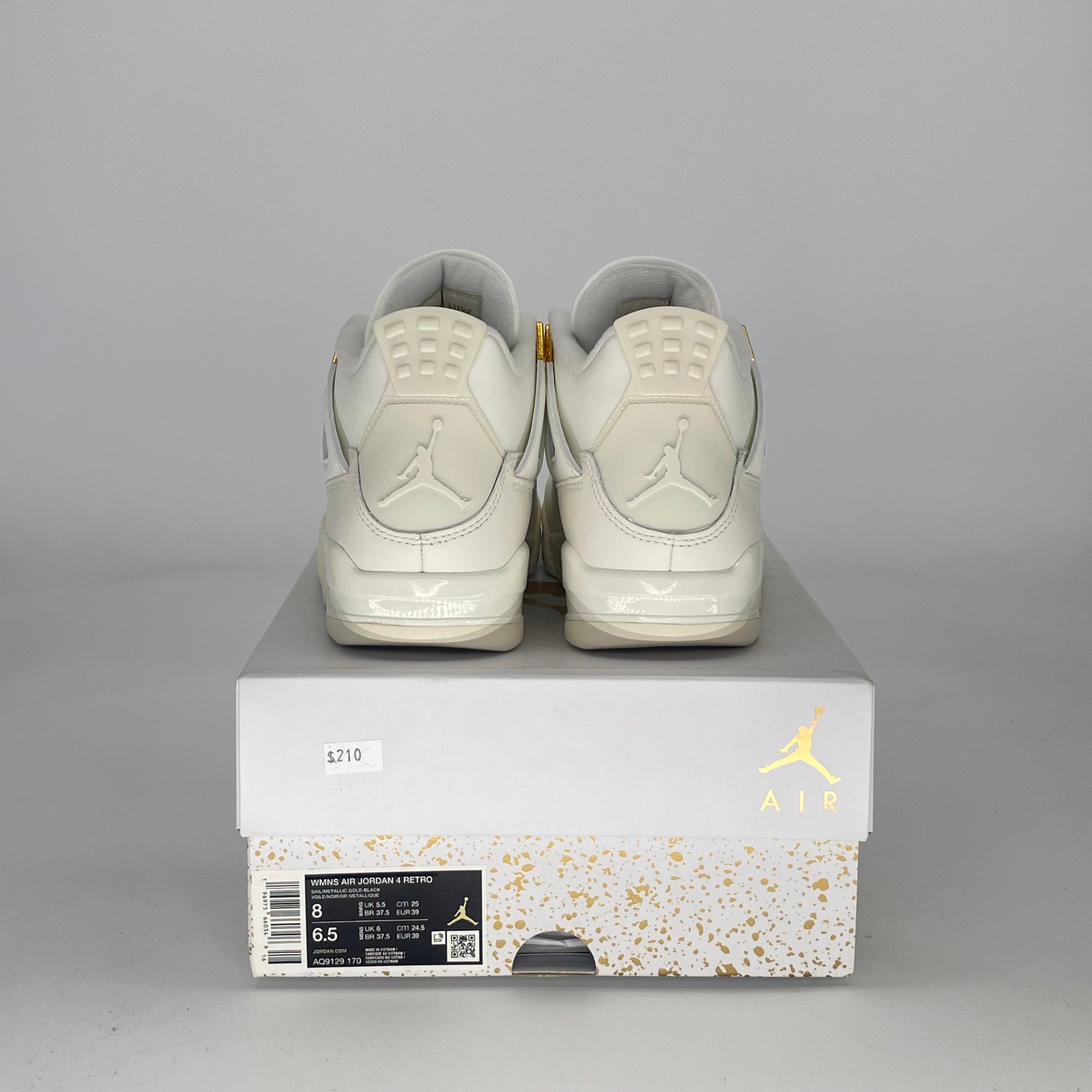 AIR JORDAN 4 METALLIC GOLD AQ9129-170 SIZE 6.5/8W GS