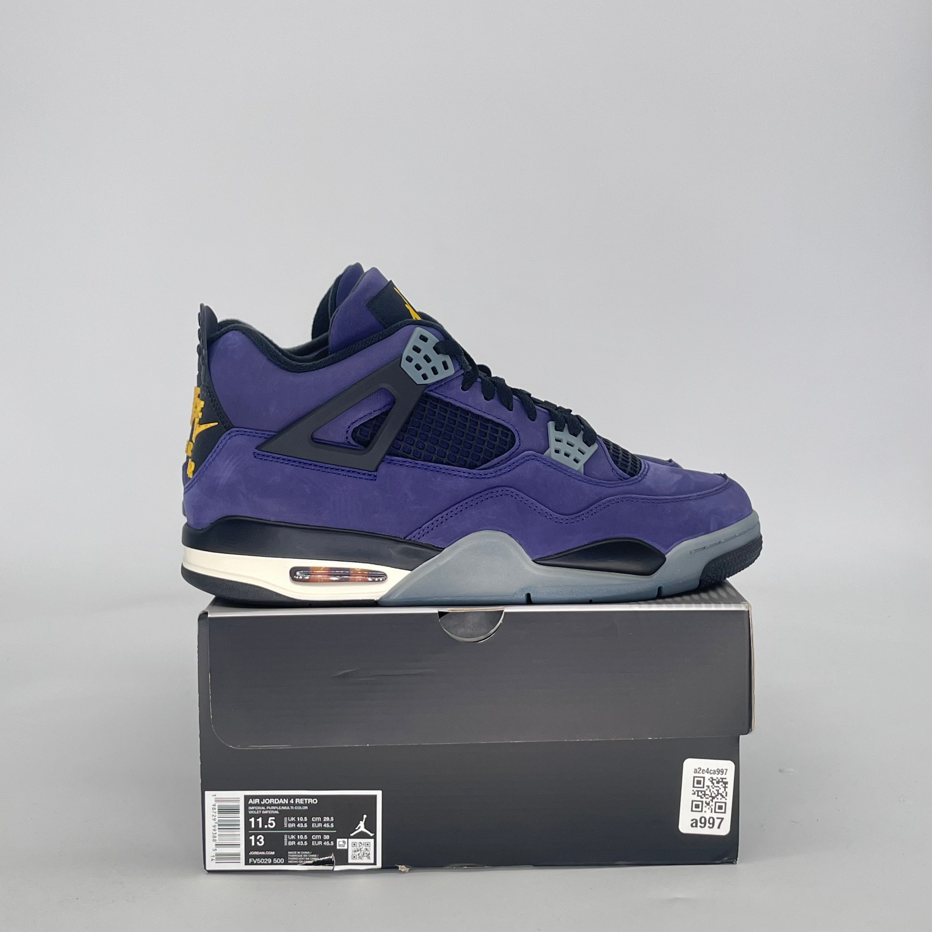 AIR JORDAN 4 LAKERS FV5029-500 SIZE 11.5/13W