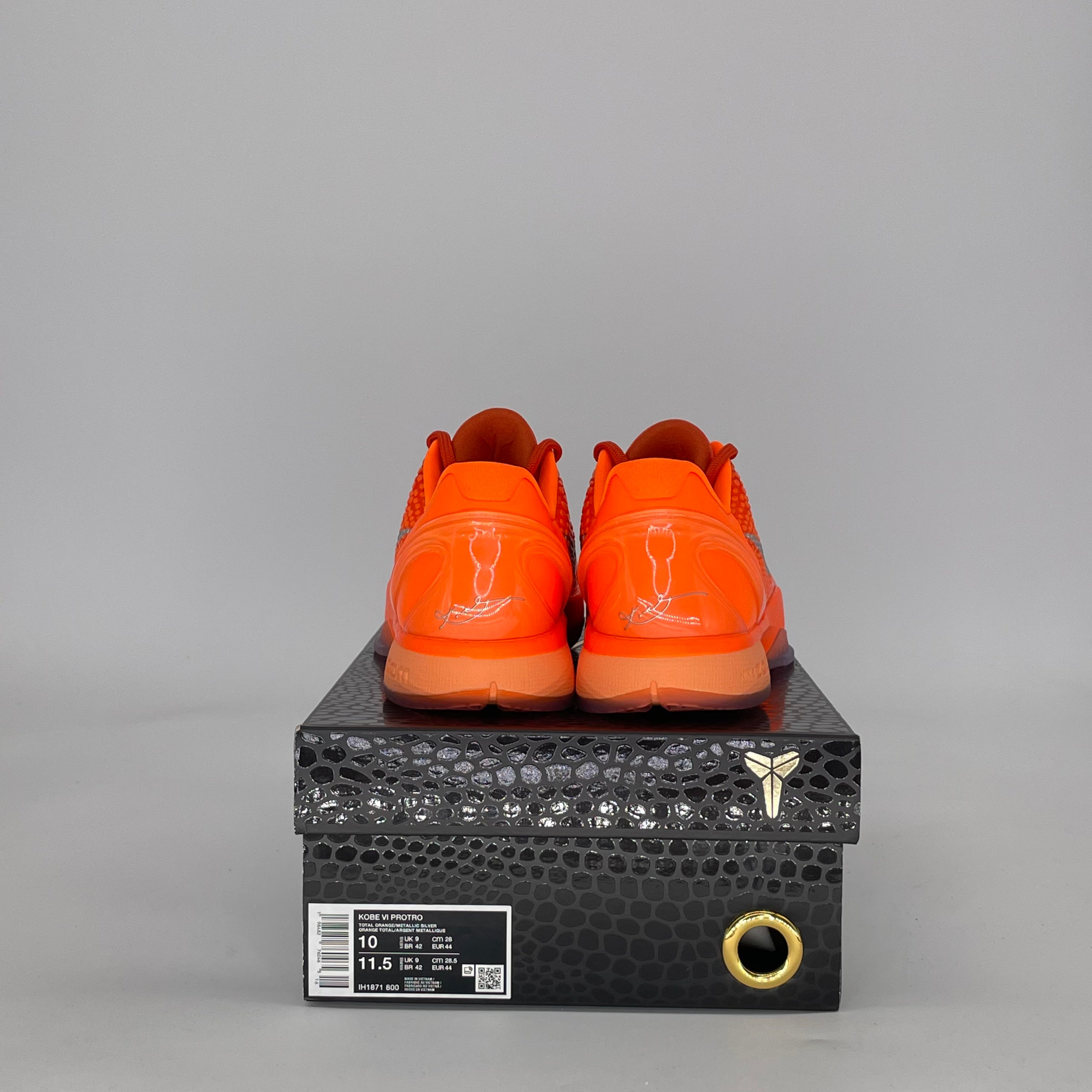 NIKE KOBE 6 PROTRO TOTAL ORANGE IH1871-800 SIZE 10/11.5W