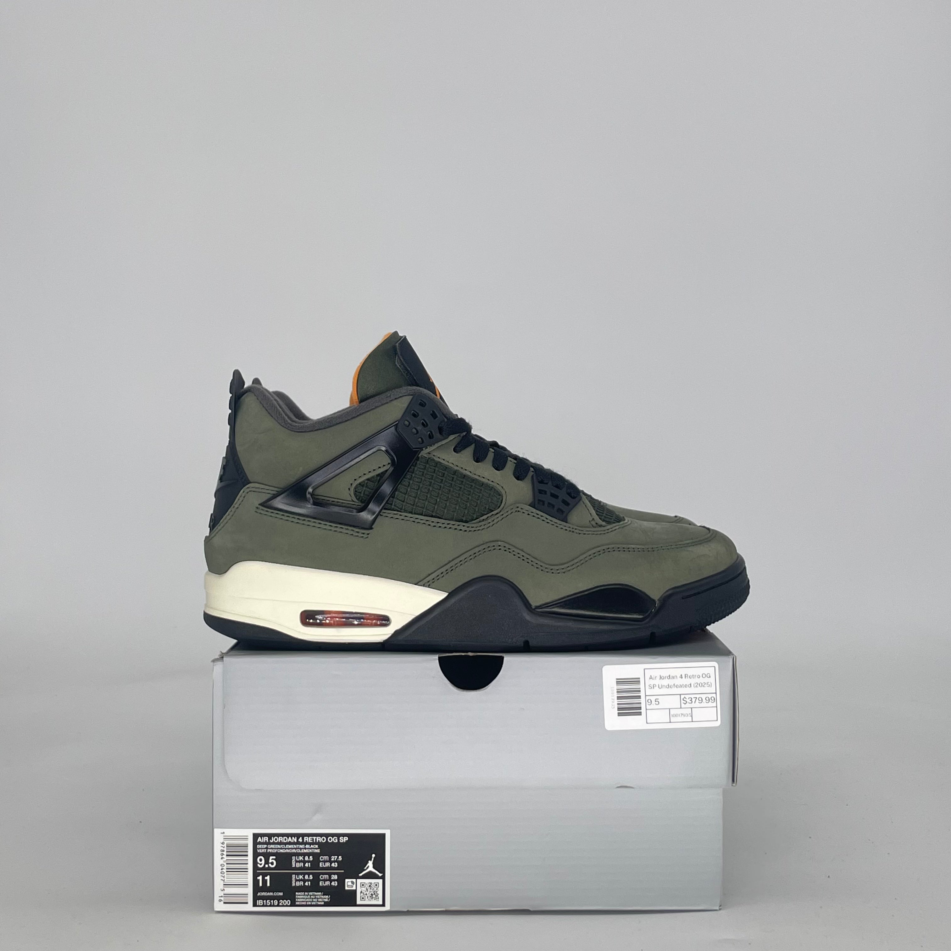 AIR JORDAN 4 UNDEFEATED IB1519-200 SIZE 9.5/11W