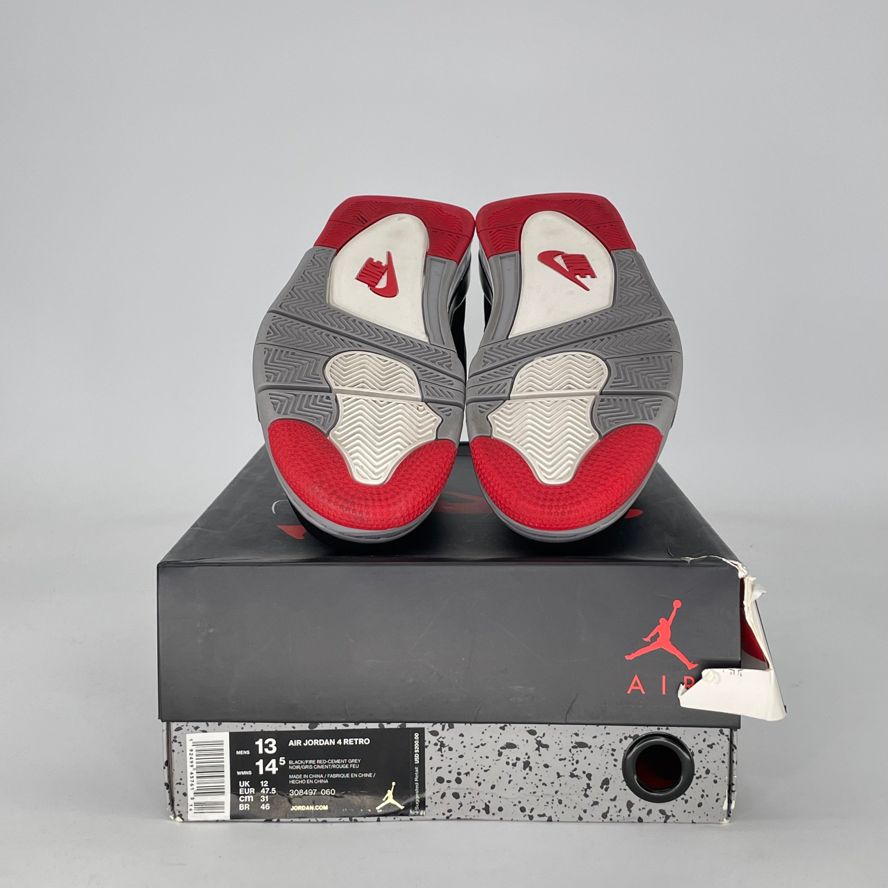 AIR JORDAN 4 BRED 308497-060 SIZE 13/14.5W