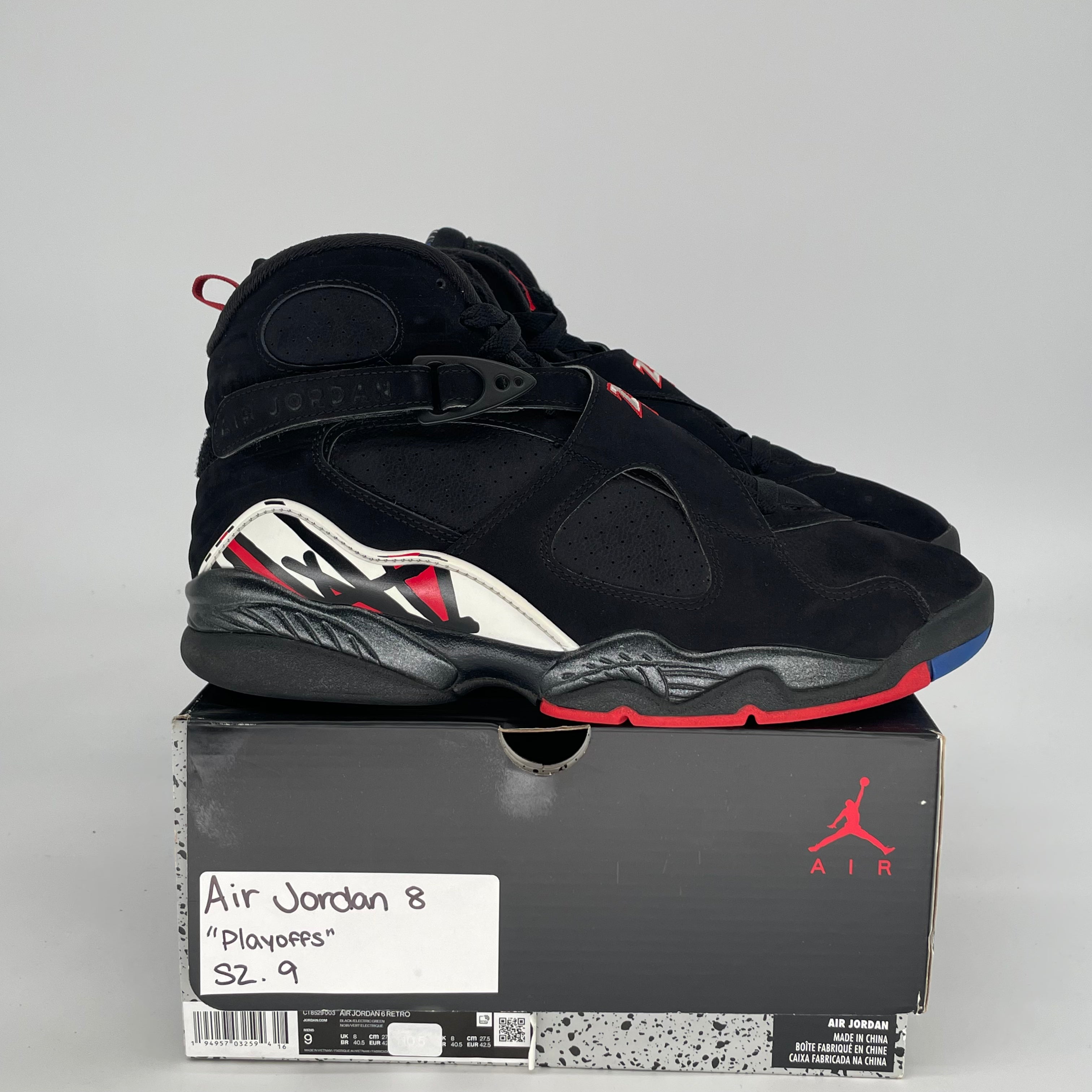 AIR JORDAN 8 PLAYOFFS 305381-062 SIZE 9/10.5W