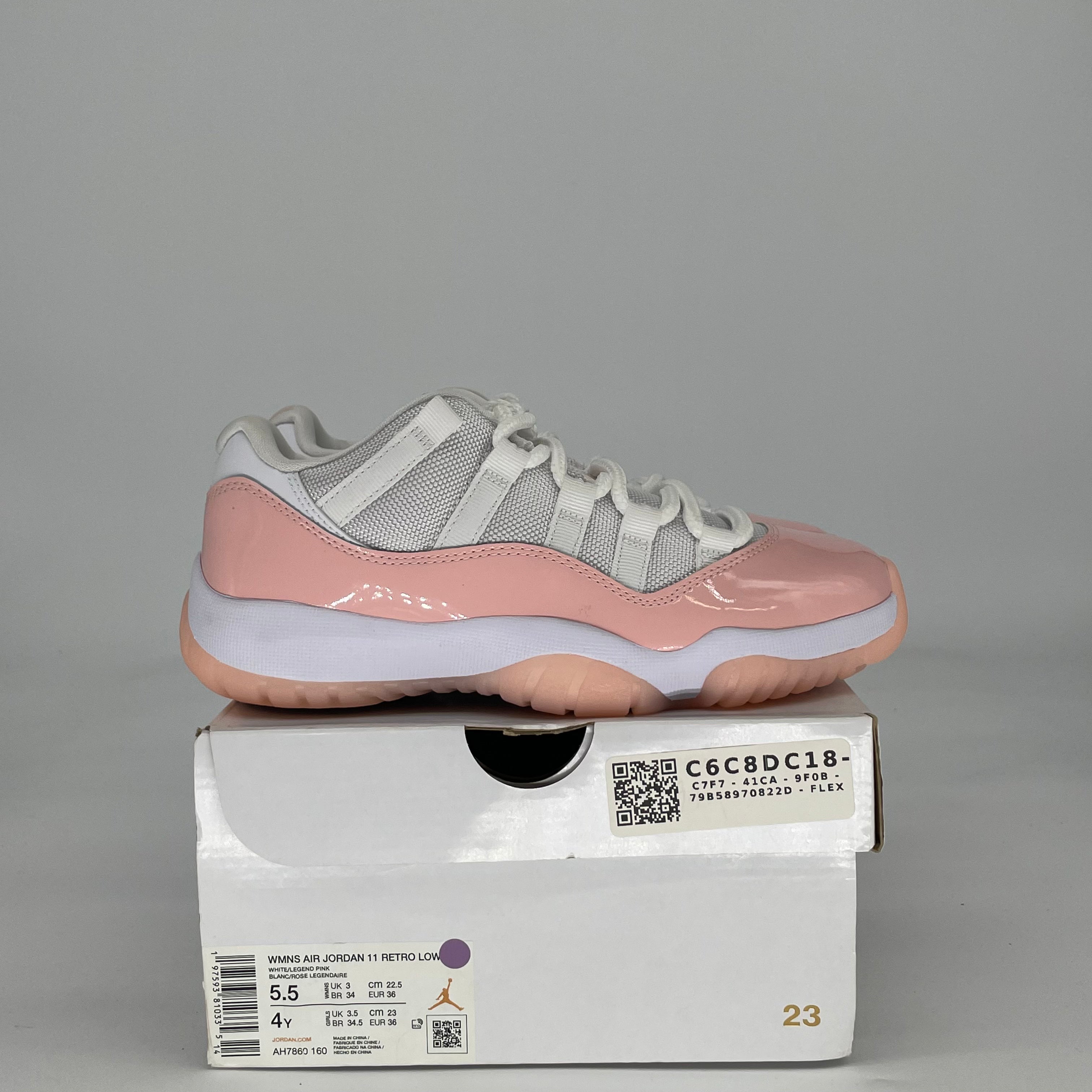 AIR JORDAN 11 LOW LEGEND PINK W AH7860-160 SIZE 4/5.5W