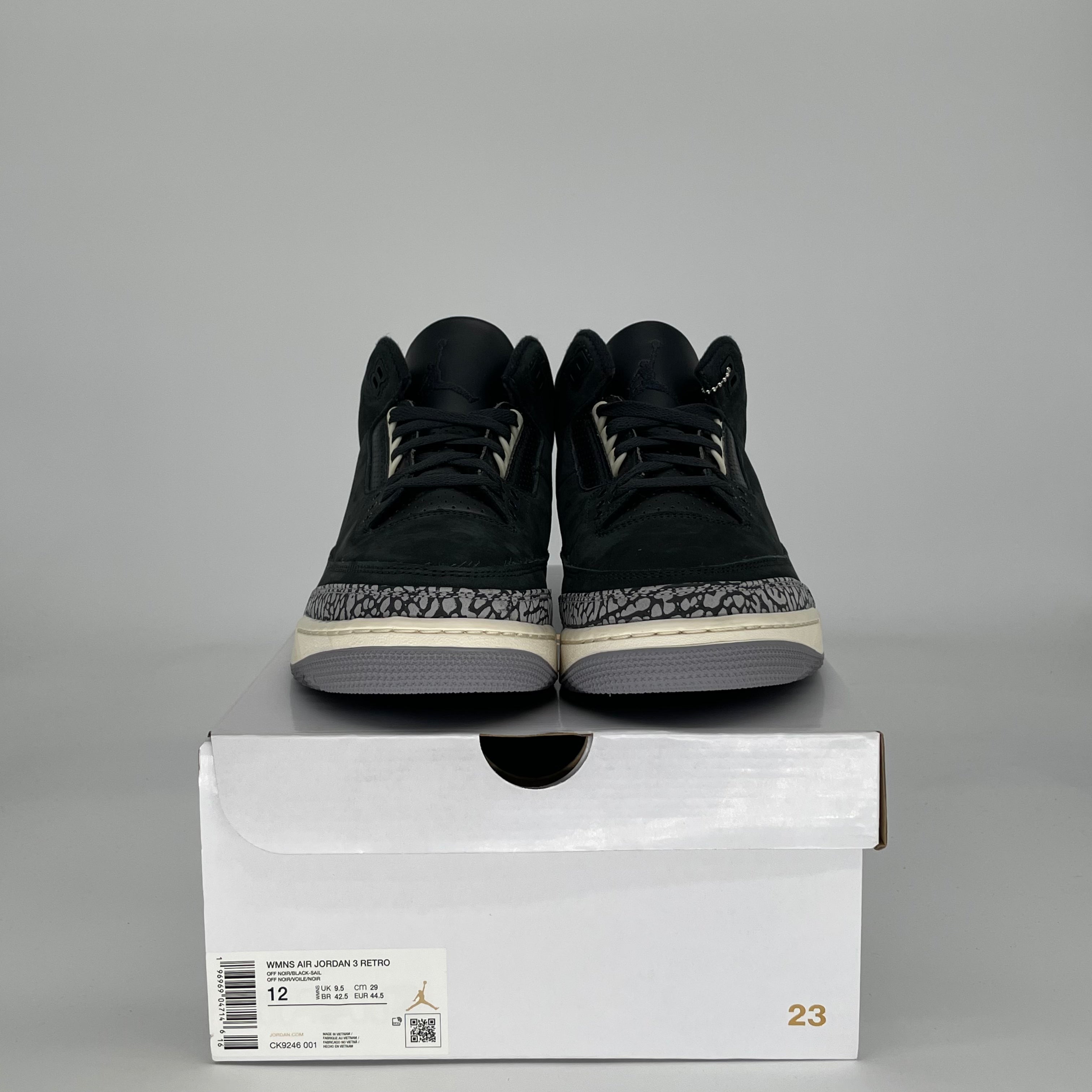 AIR JORDAN 3 OFF NOIR W CK9246-001 SIZE 10.5/12W