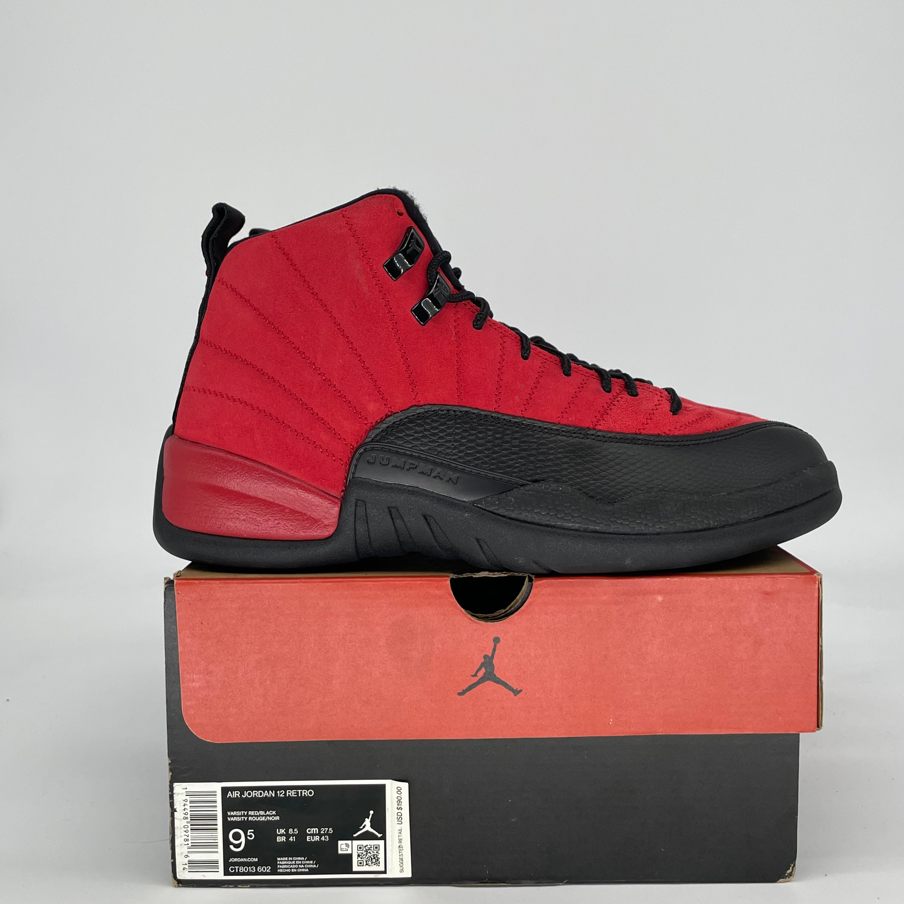 AIR JORDAN 12 REVERSE FLU GAME CT8013-602 SIZE 9.5/11W