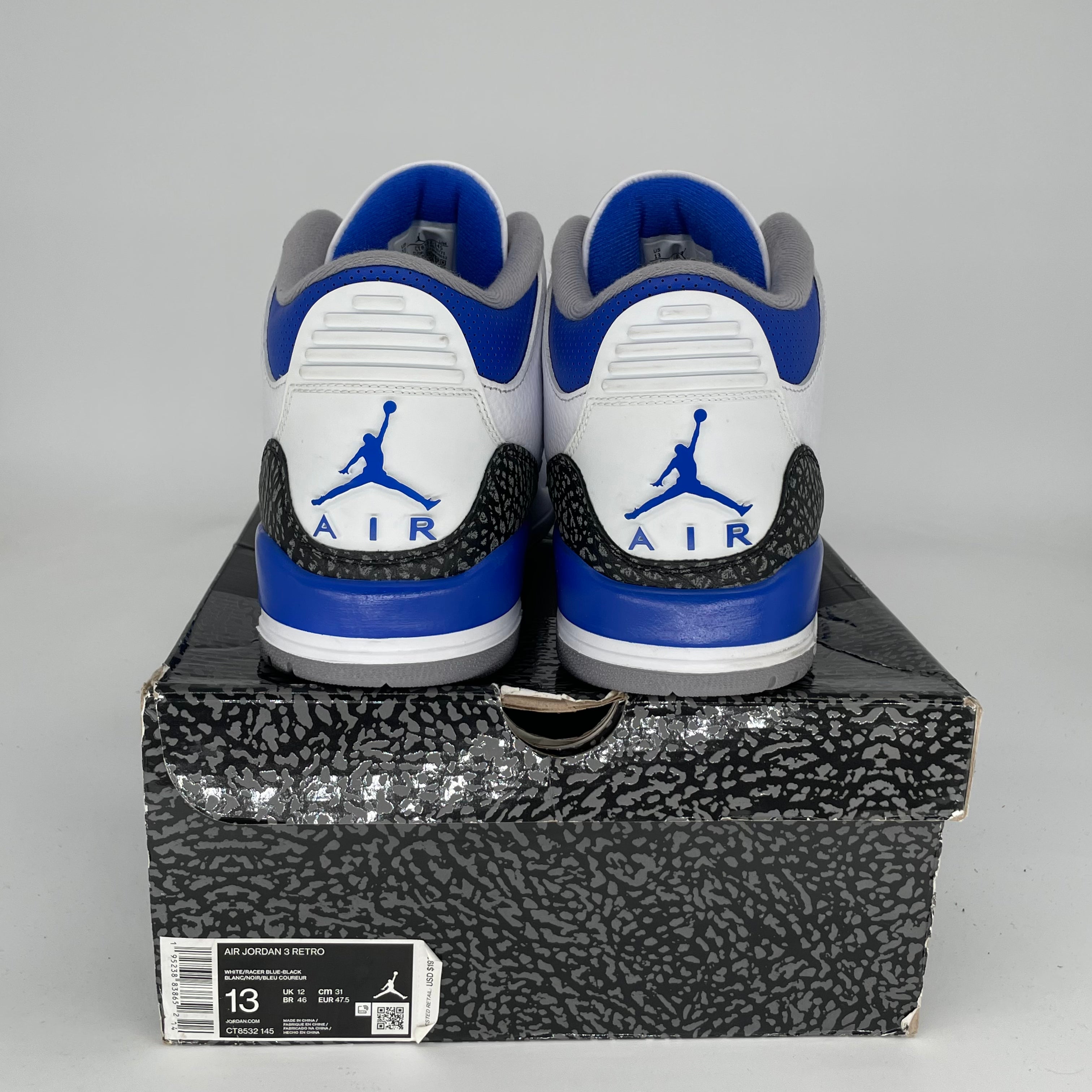 AIR JORDAN 3 RACER BLUE SIZE 13 CT8532-145